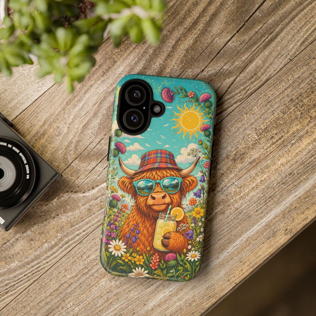 Sunny Highland Cow Phone Case – Scottish Summer Festival Edition