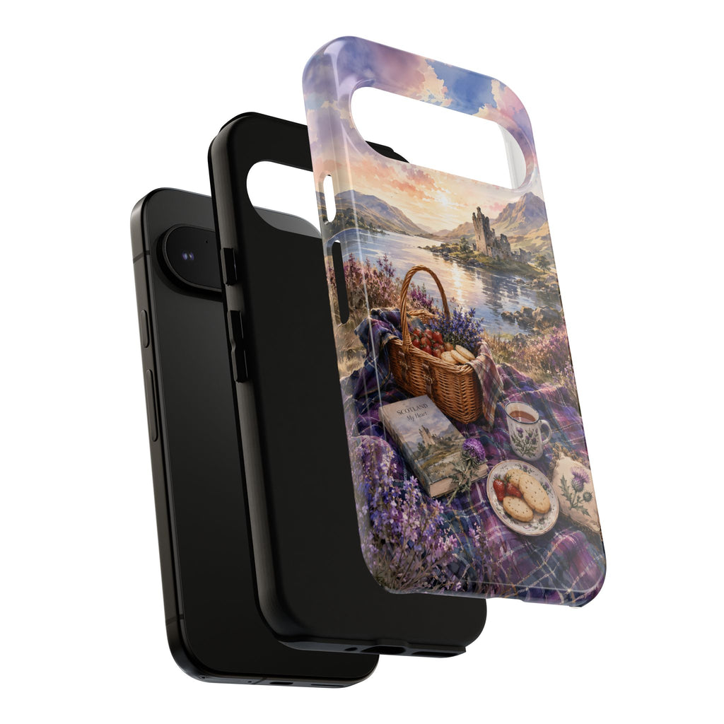 Highland Summer Picnic Phone Case – Scottish Castle & Thistle Art