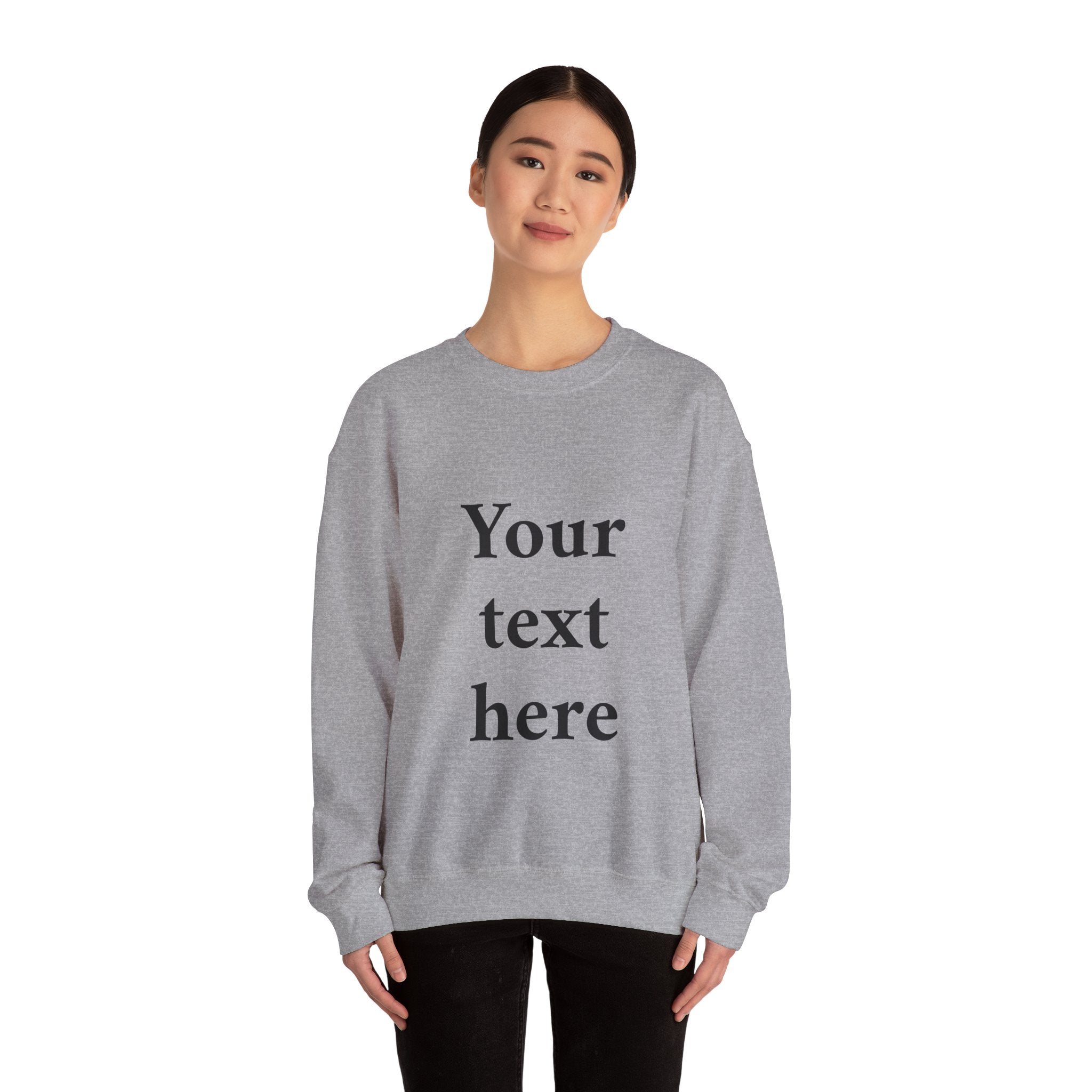 Custom Text Crewneck Sweatshirt — Personalized Minimalist Sweatshirt
