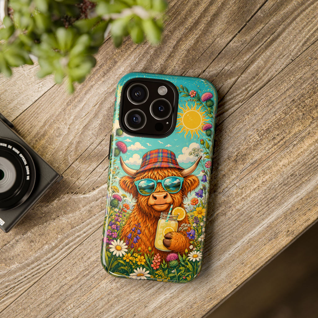 Sunny Highland Cow Phone Case – Scottish Summer Festival Edition