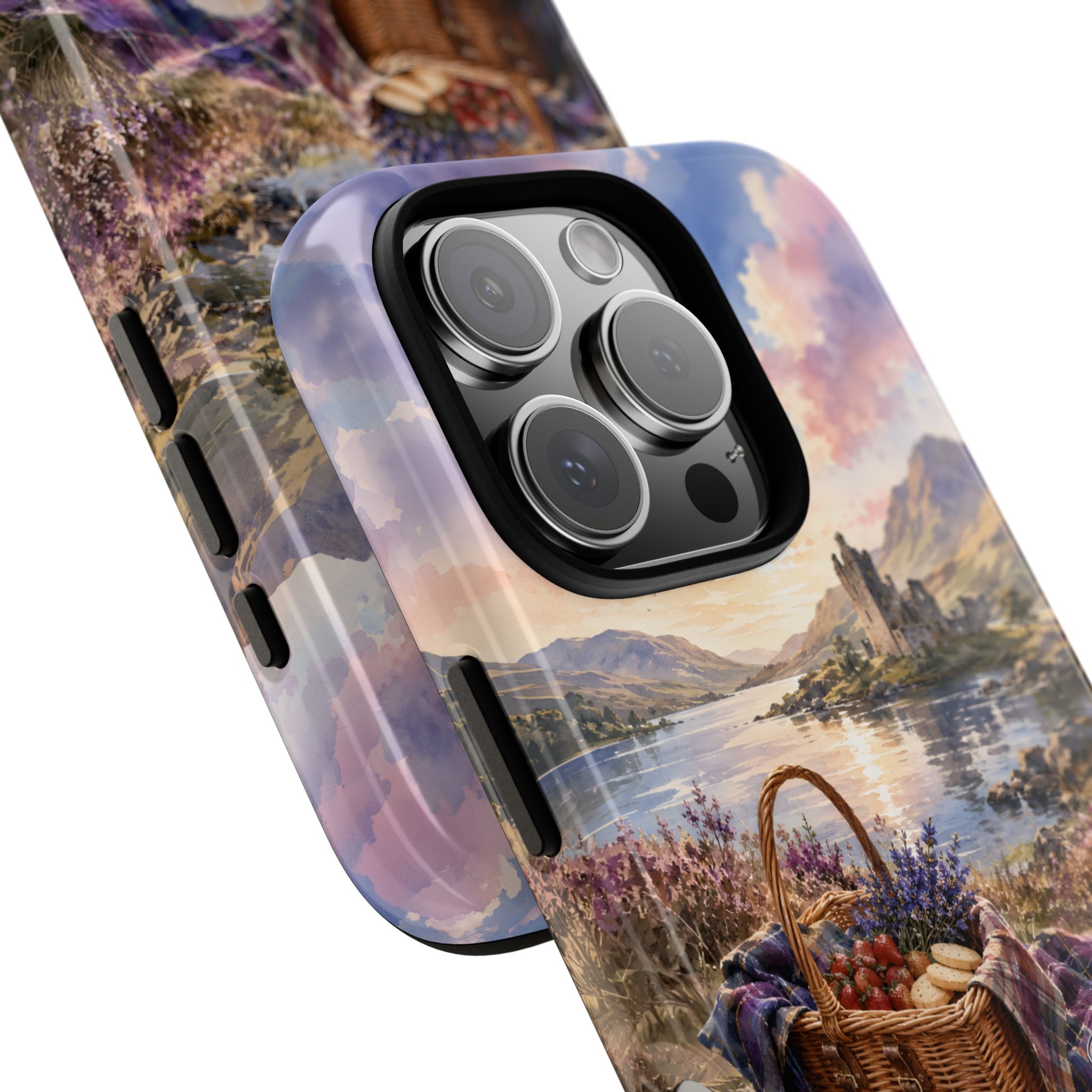 Highland Summer Picnic Phone Case – Scottish Castle & Thistle Art