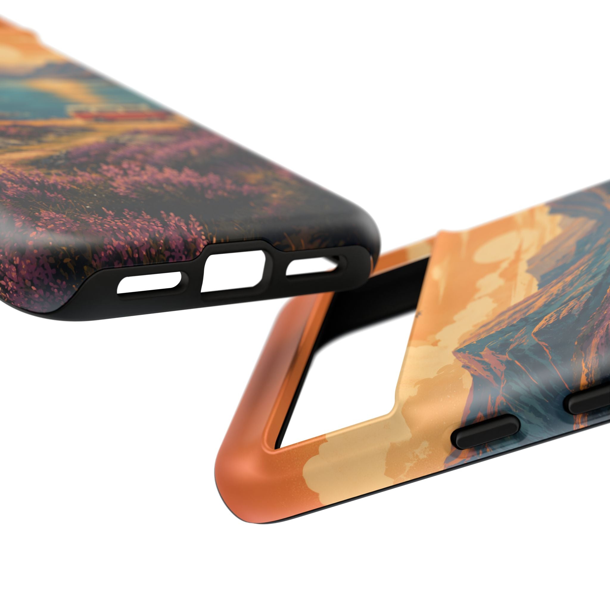 Highland Road Trip Phone Case – Scottish Loch Sunset & Heather Landscape