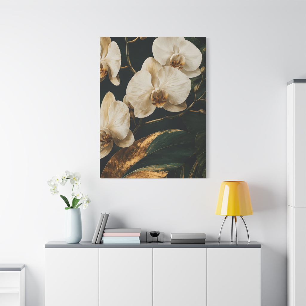 Orchid Botanical Matte Canvas Print — Stretched 1.25"