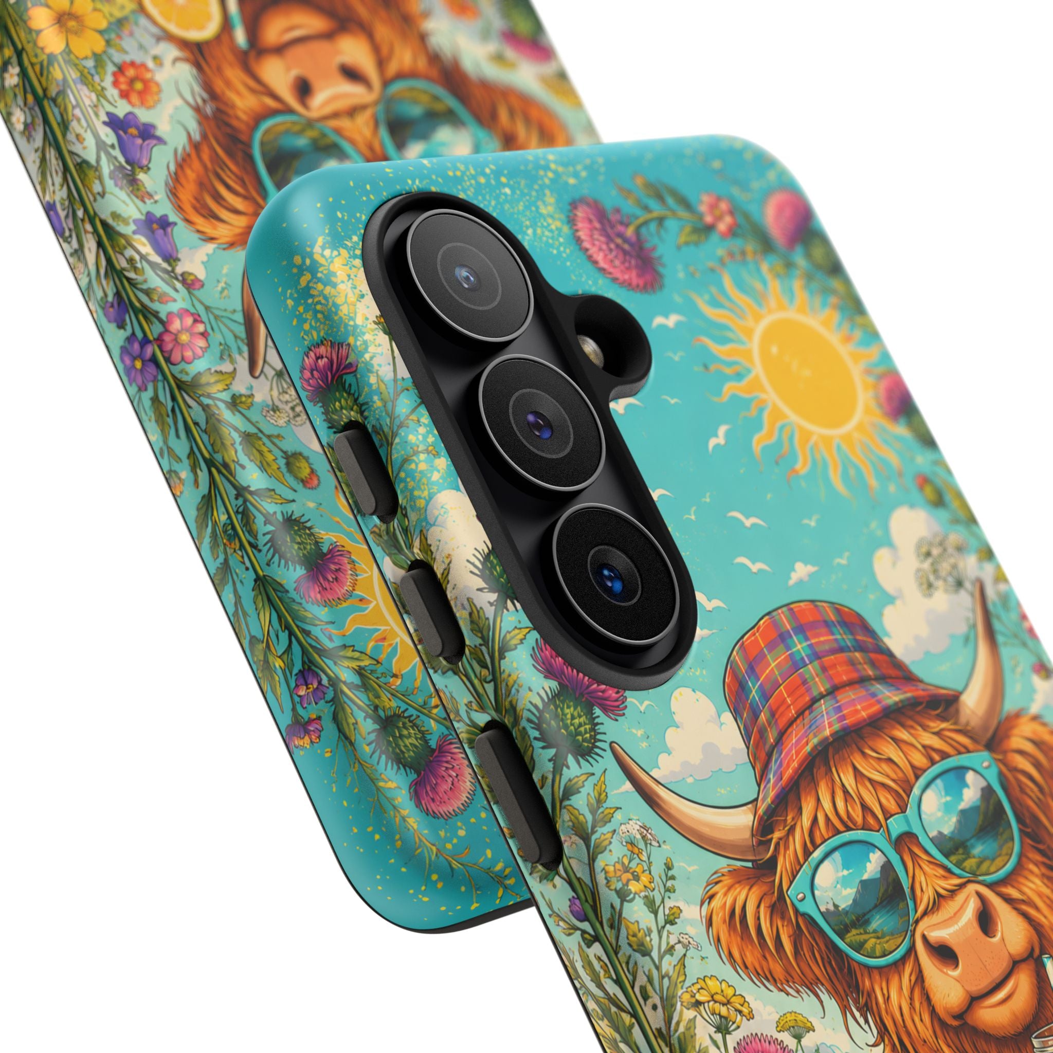 Sunny Highland Cow Phone Case – Scottish Summer Festival Edition