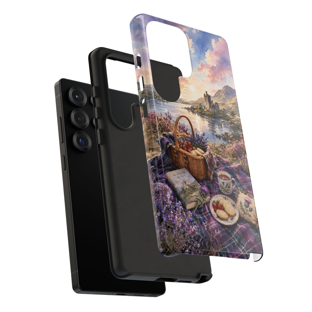Highland Summer Picnic Phone Case – Scottish Castle & Thistle Art