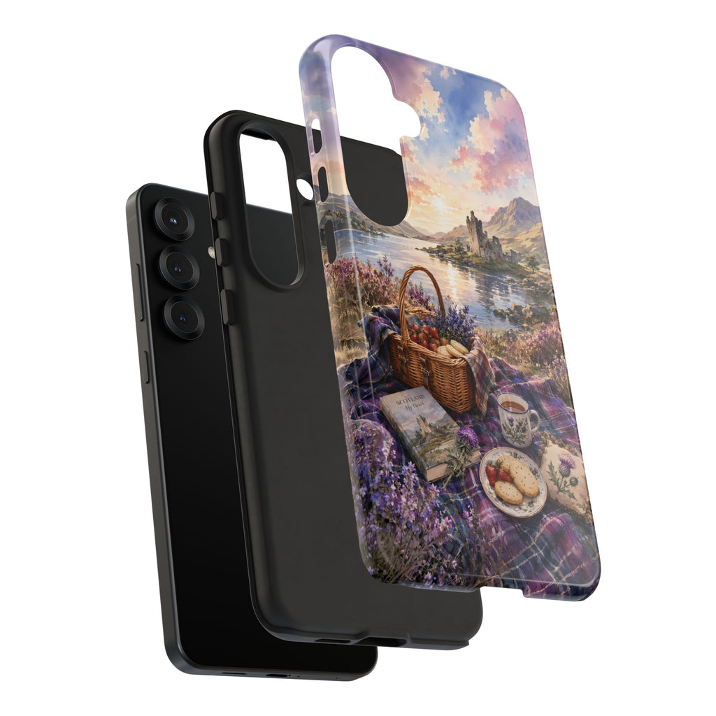Highland Summer Picnic Phone Case – Scottish Castle & Thistle Art