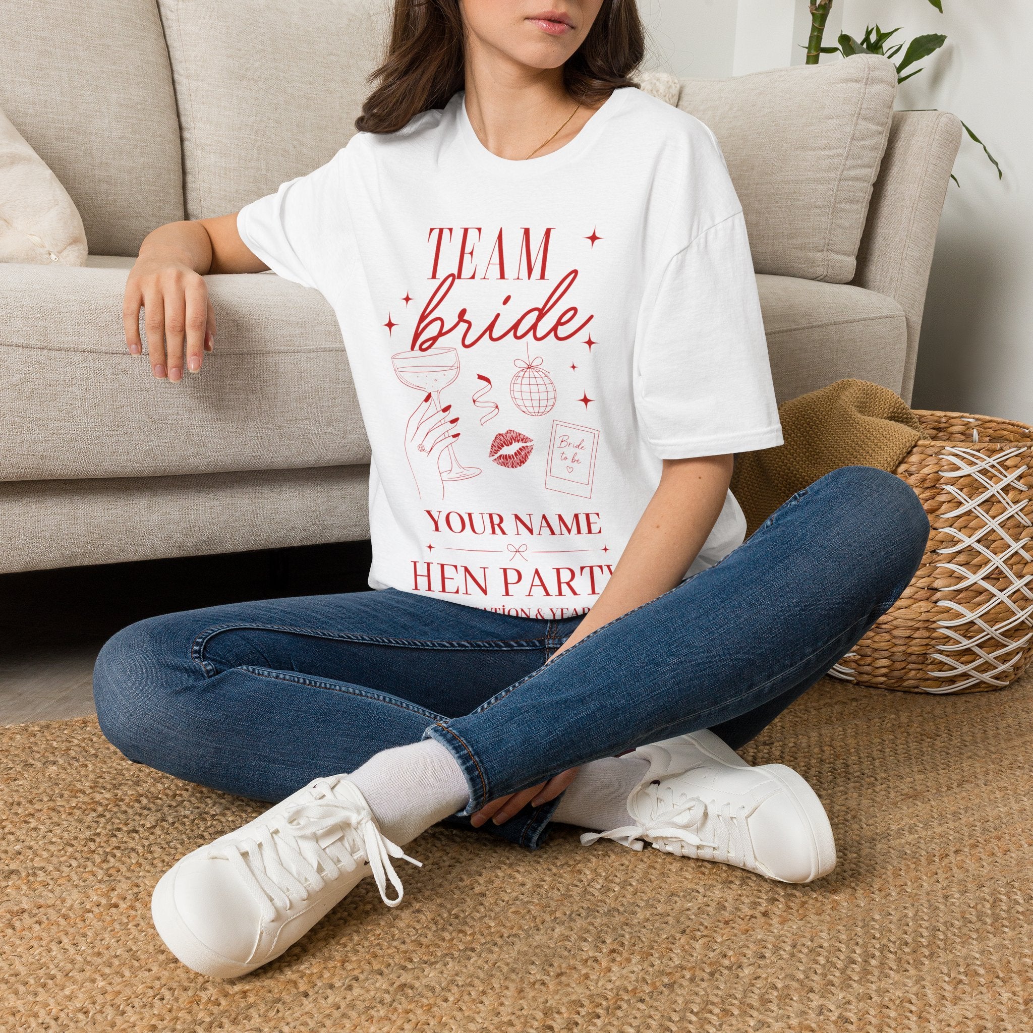 Team Bride T-Shirt — Bachelorette Party Tee (Customizable with Name)
