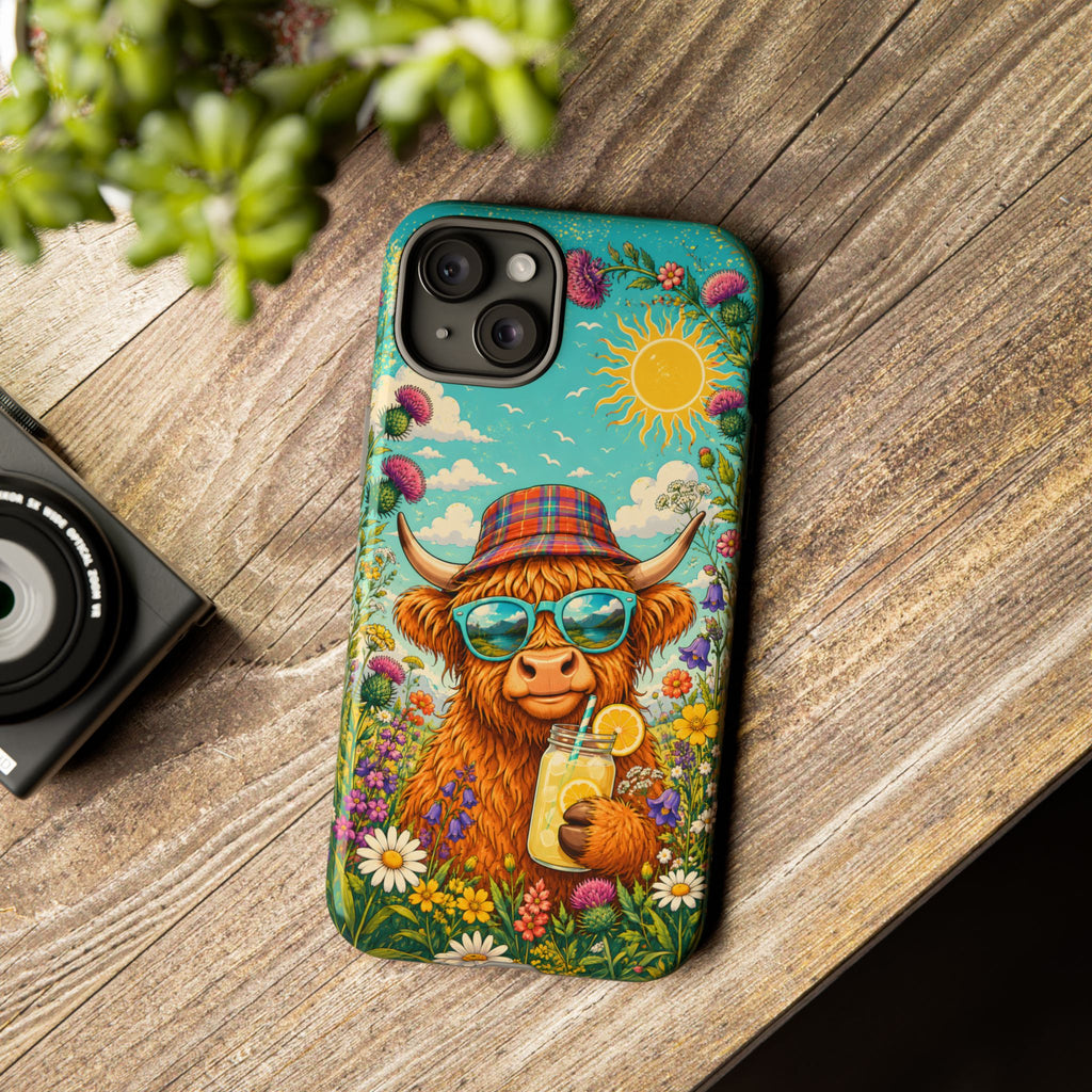 Sunny Highland Cow Phone Case – Scottish Summer Festival Edition