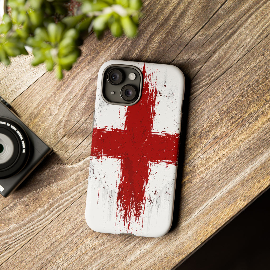 Phone Case - Distressed England St. George's Cross Patriotic Tough Case