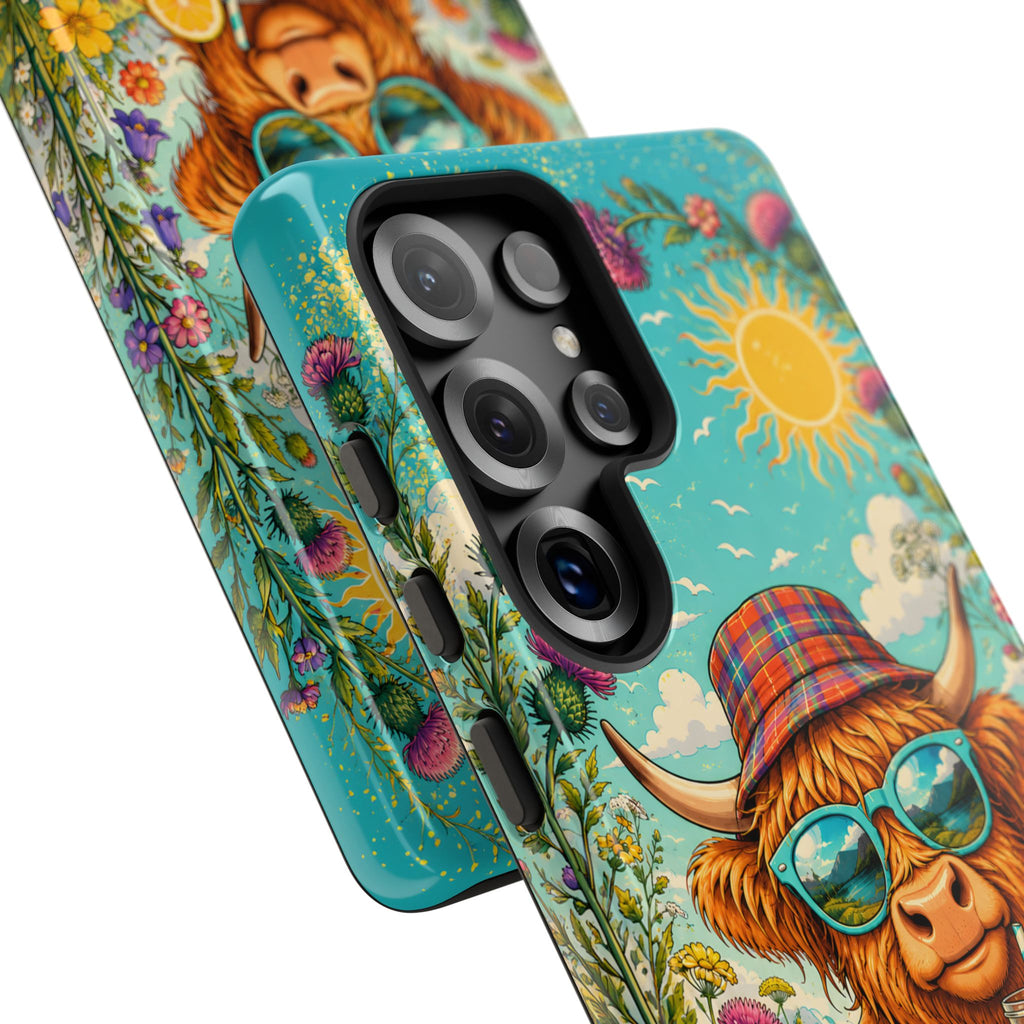 Sunny Highland Cow Phone Case – Scottish Summer Festival Edition