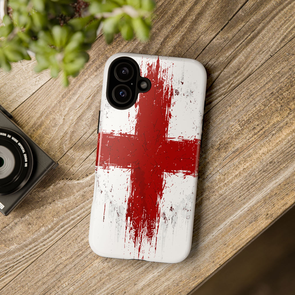 Phone Case - Distressed England St. George's Cross Patriotic Tough Case