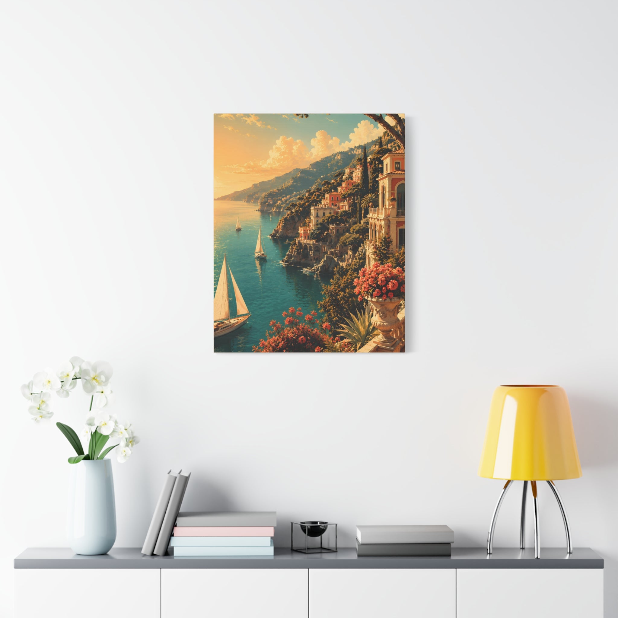 Mediterranean Coastal Sunset Matte Canvas