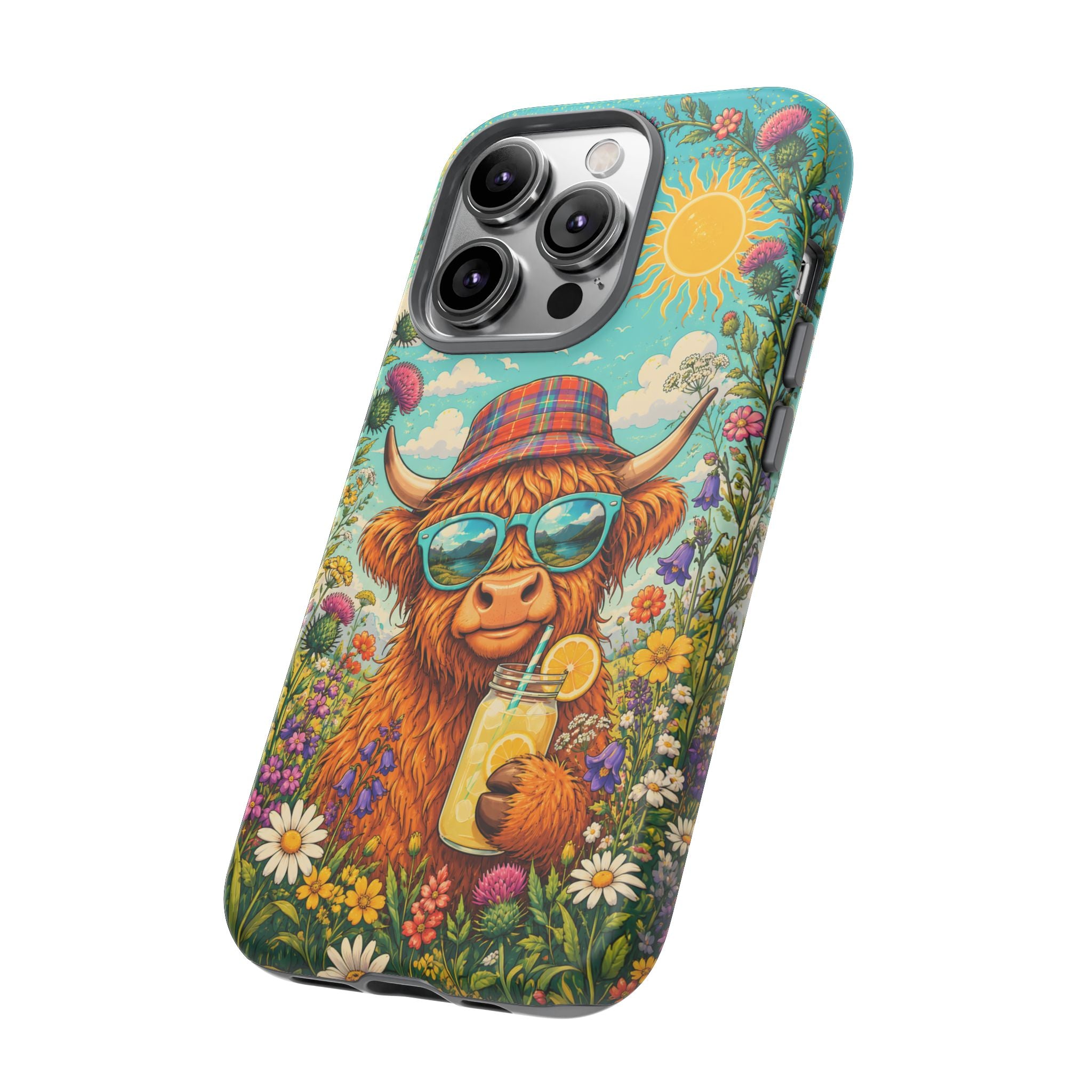 Sunny Highland Cow Phone Case – Scottish Summer Festival Edition