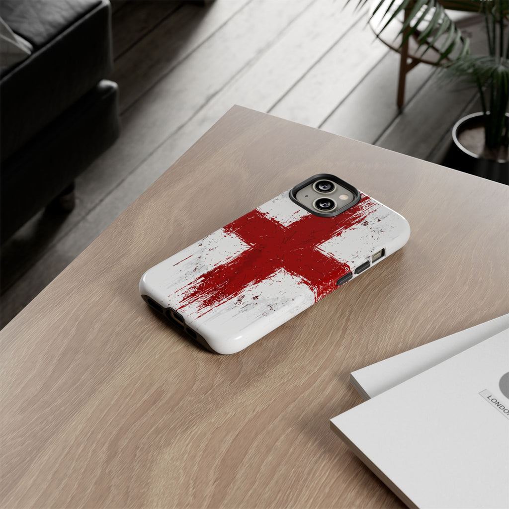 Phone Case - Distressed England St. George's Cross Patriotic Tough Case