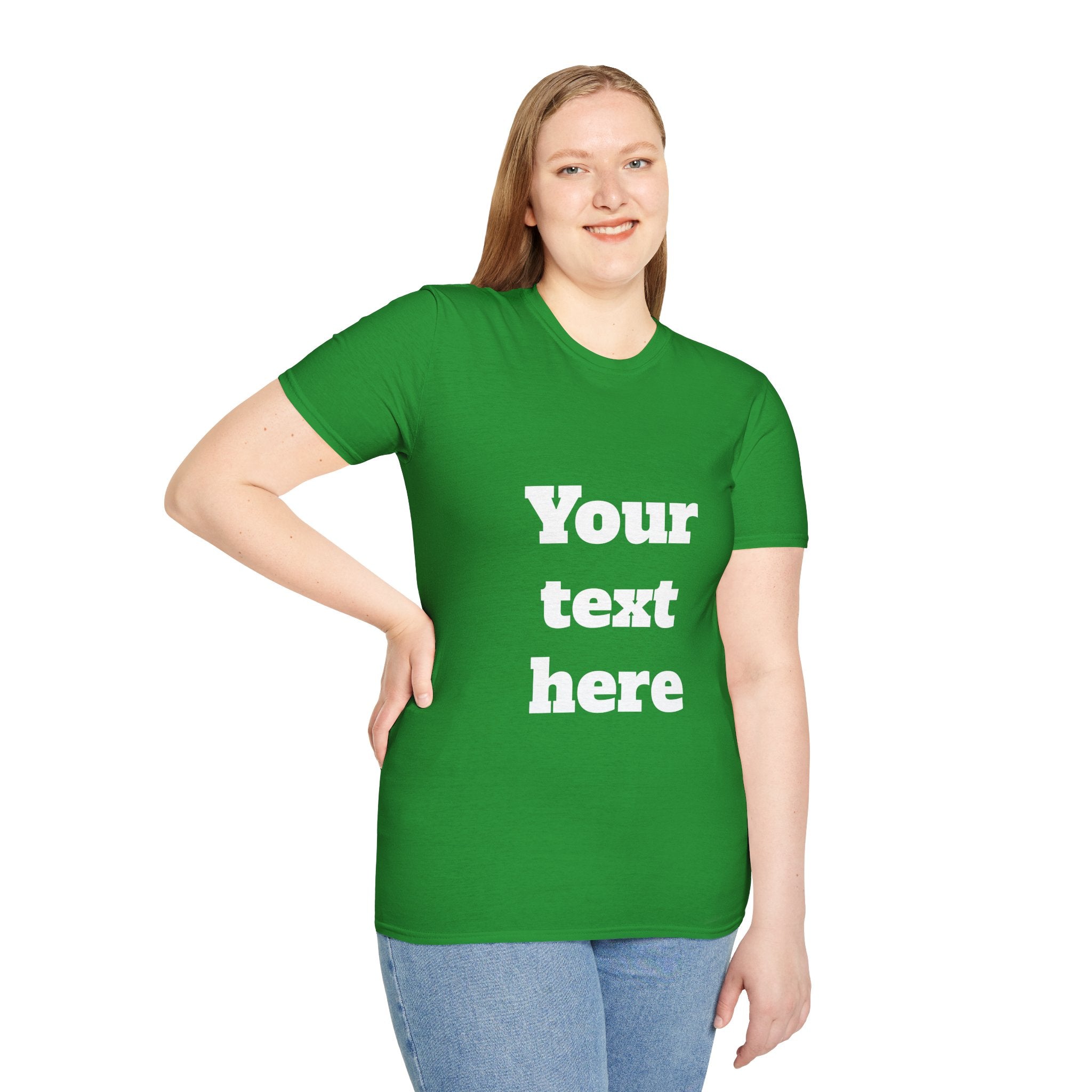 Custom Text T-Shirt — Personalized "Your Text Here" Graphic Tee