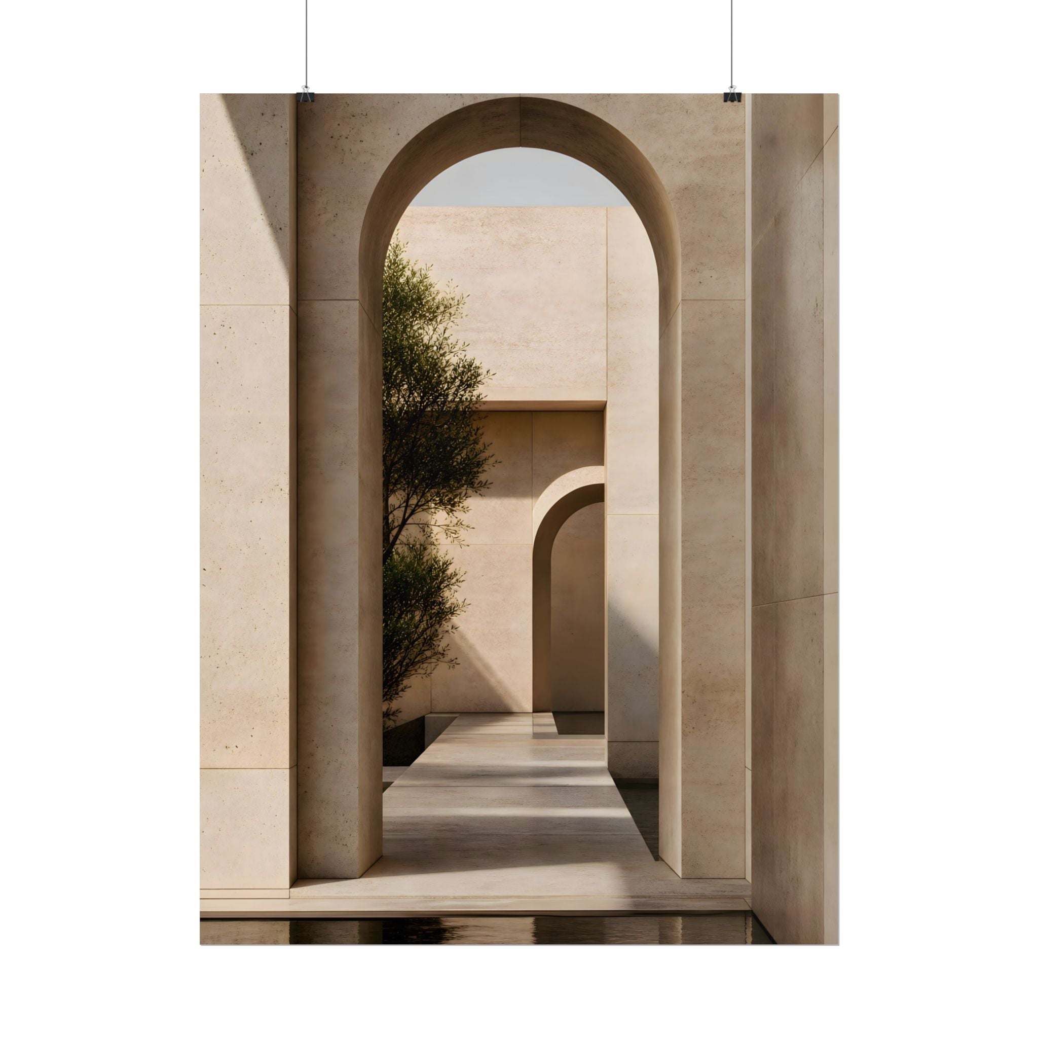 Minimalist Architectural Poster — Neutral Archway Wall Art (Rolled Poster)