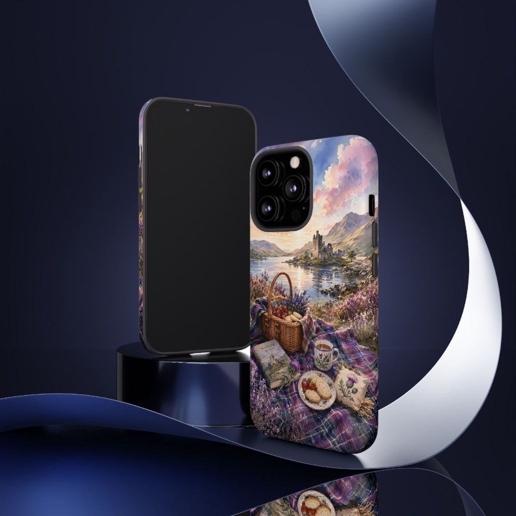 Highland Summer Picnic Phone Case – Scottish Castle & Thistle Art