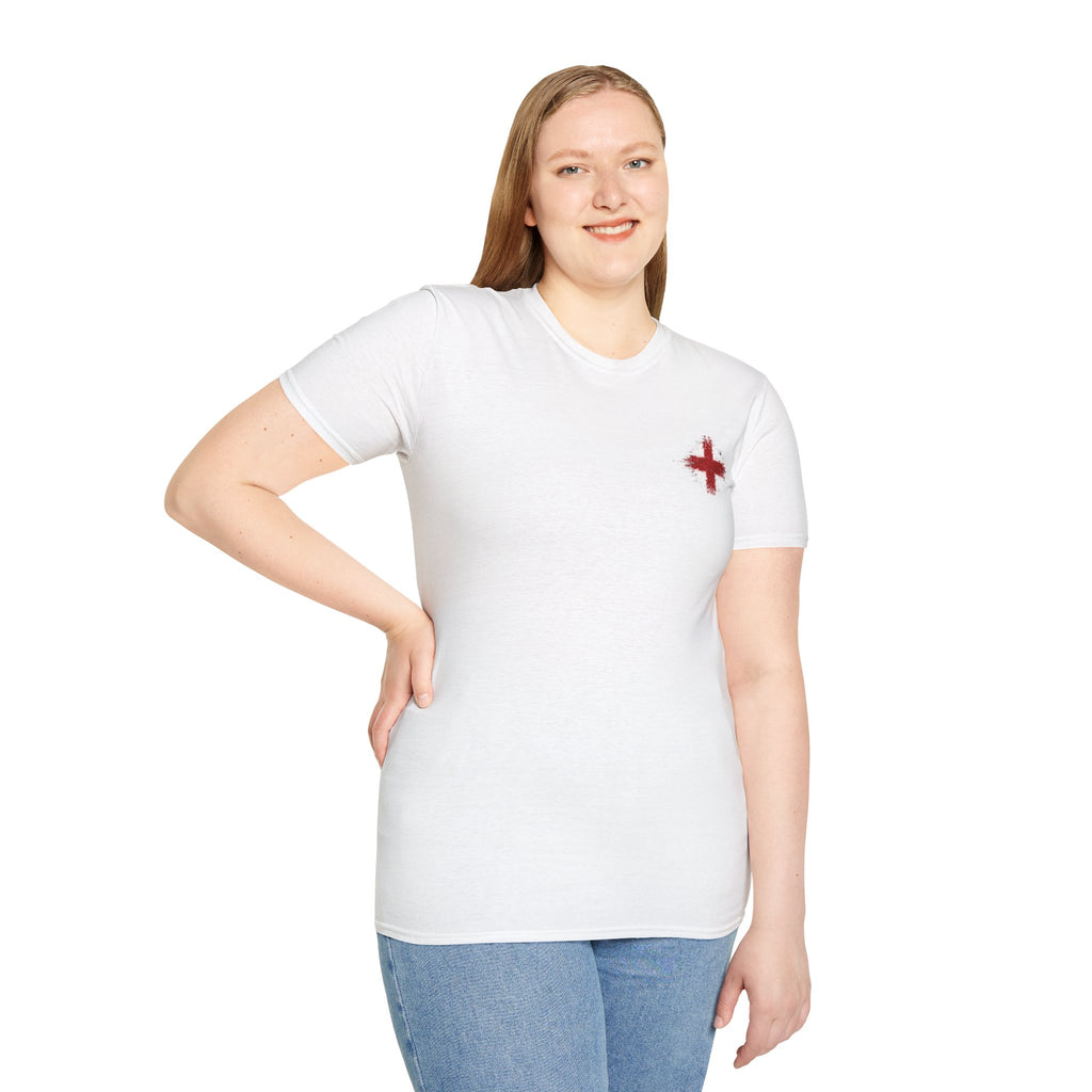 Red Cross Pocket T‑Shirt — Minimalist First Aid & Medical Symbol Tee