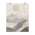 Rolled Poster — Serene Ink Mountain Landscape Wall Art