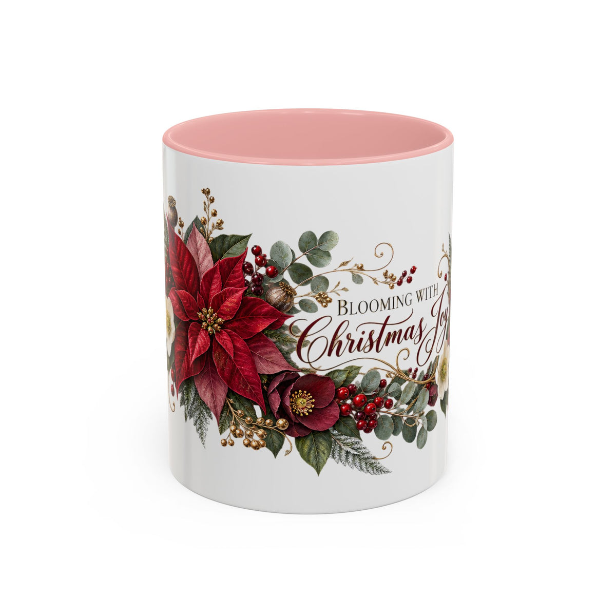 Blooming With Christmas Joy Floral Holiday Coffee Mug