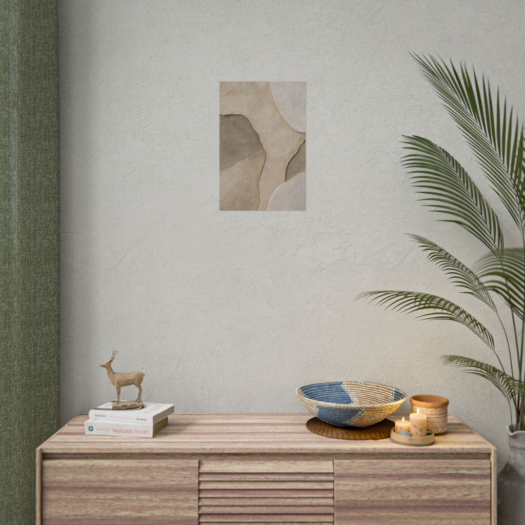 Abstract Neutral Texture Rolled Poster — Earth Tone Minimal Wall Art