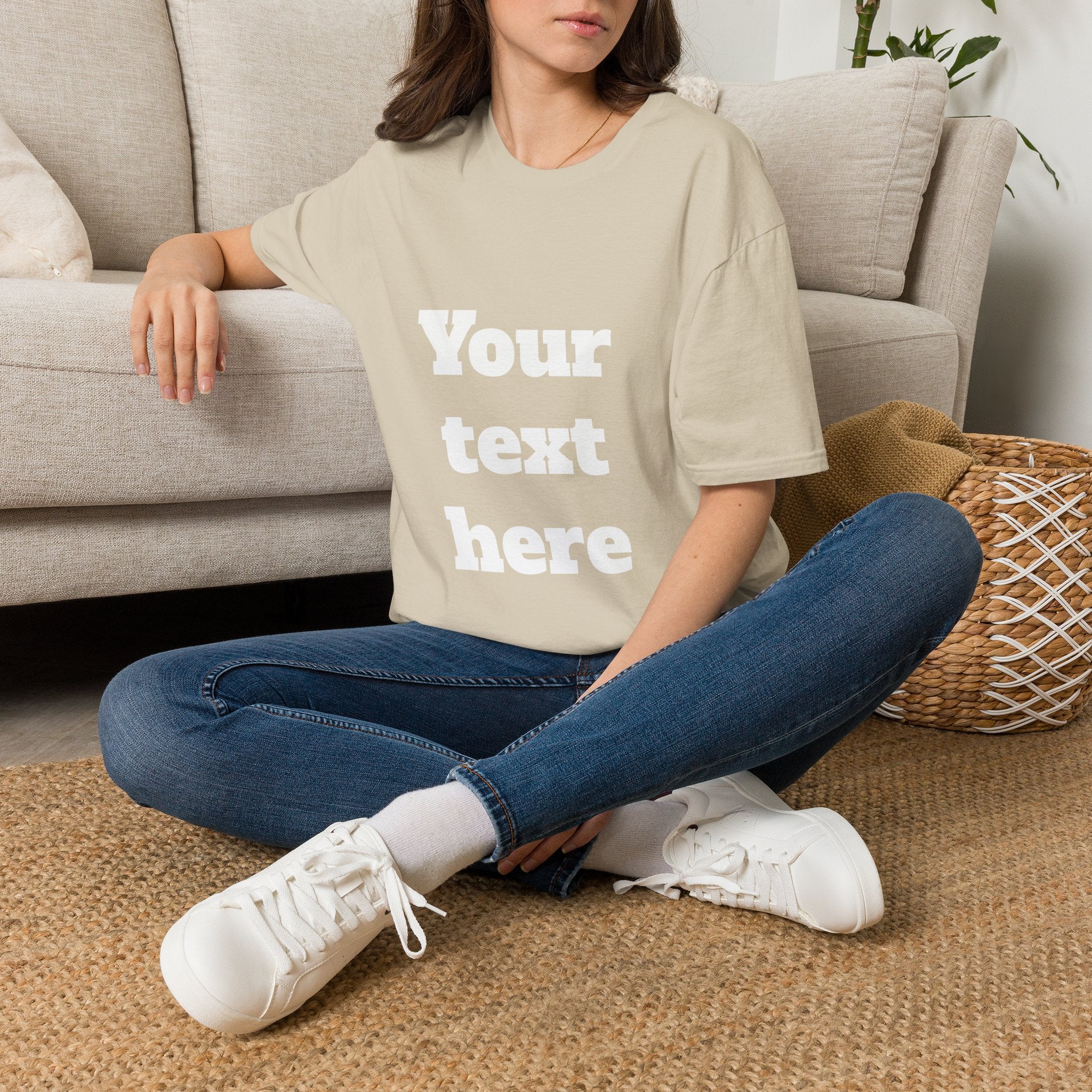 Custom Text T-Shirt — Personalized "Your Text Here" Graphic Tee