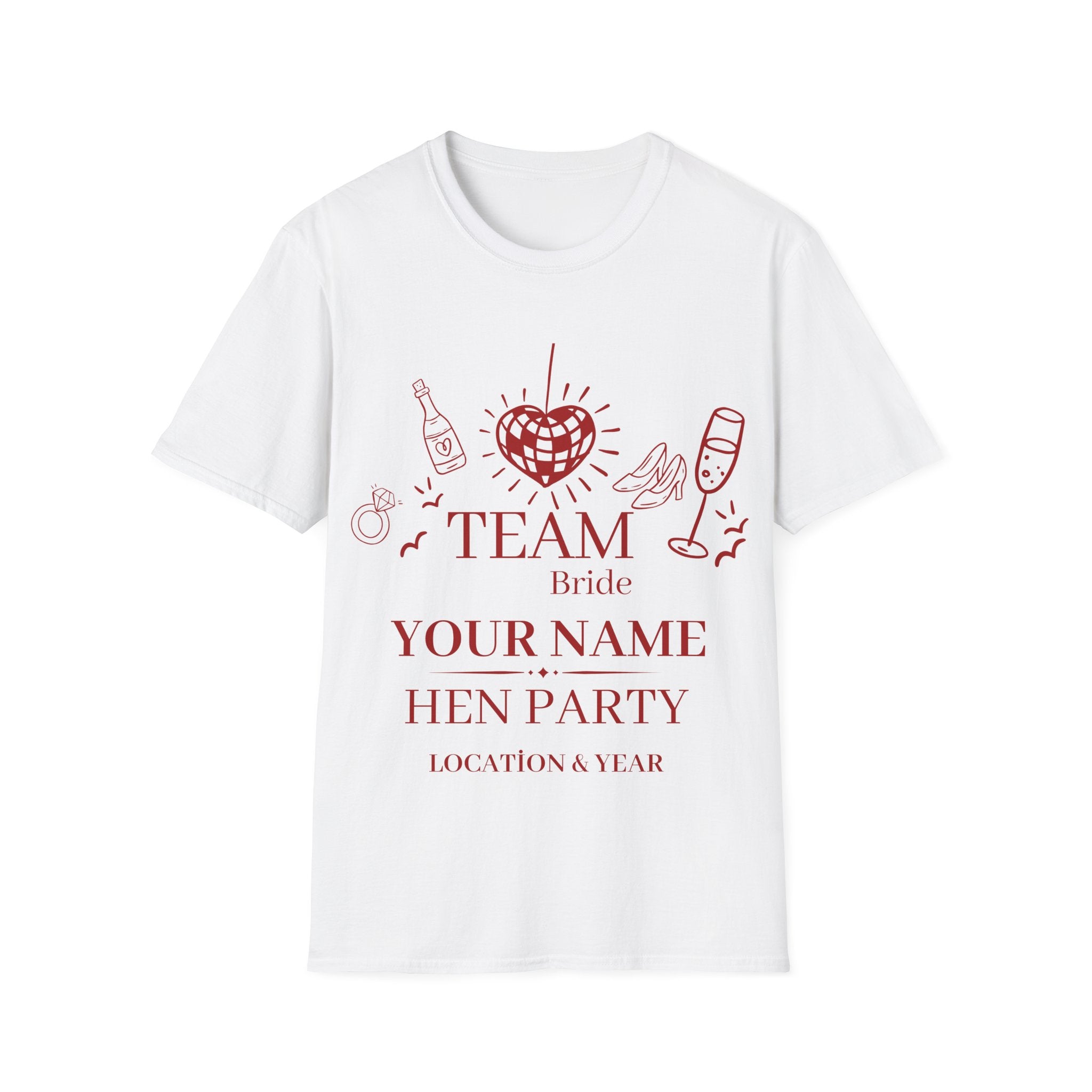 Team Bride Hen Party T‑Shirt — Personalized Bachelorette Shirt
