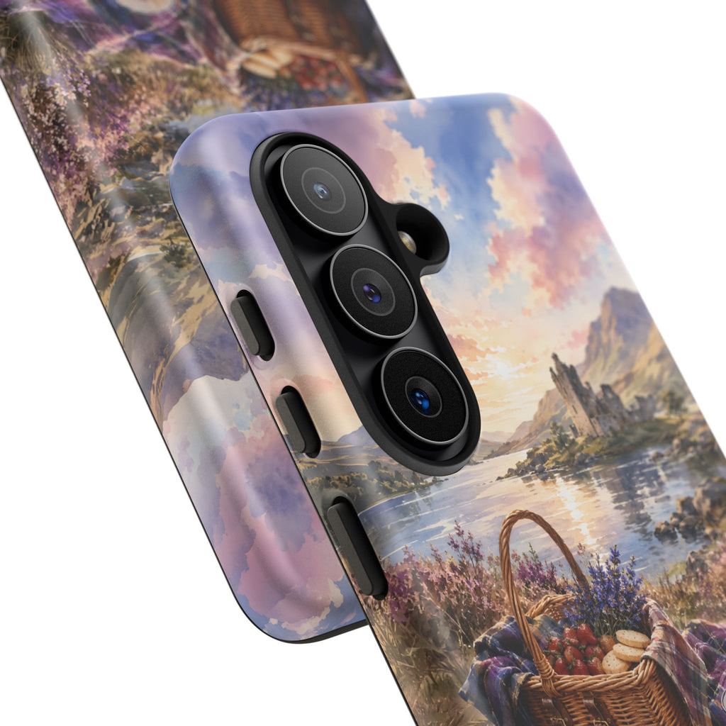 Highland Summer Picnic Phone Case – Scottish Castle & Thistle Art