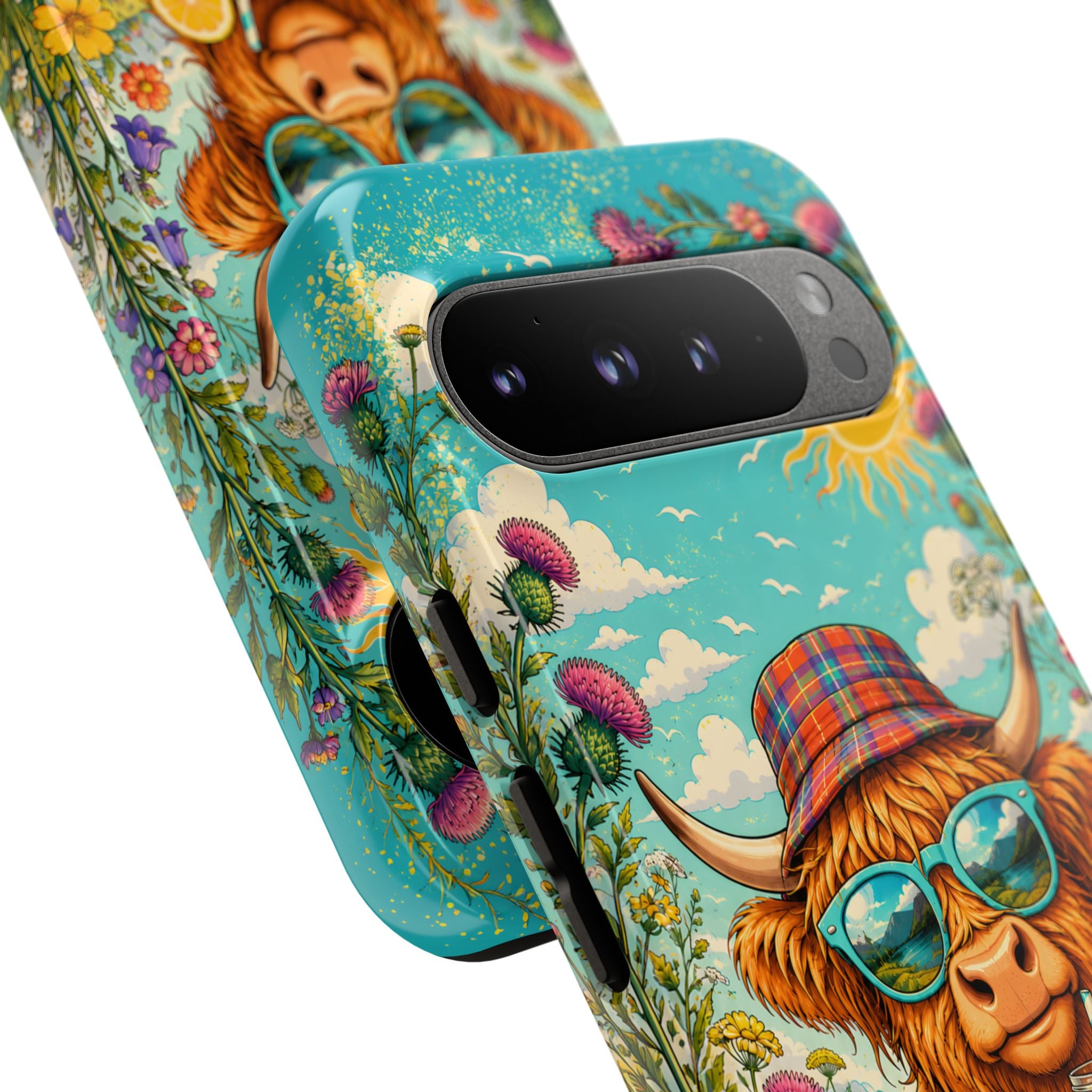 Sunny Highland Cow Phone Case – Scottish Summer Festival Edition