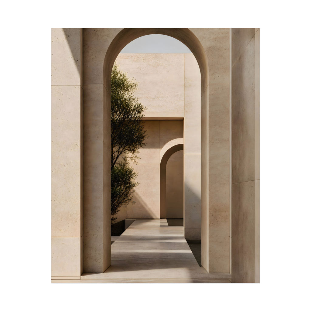 Minimalist Architectural Poster — Neutral Archway Wall Art (Rolled Poster)