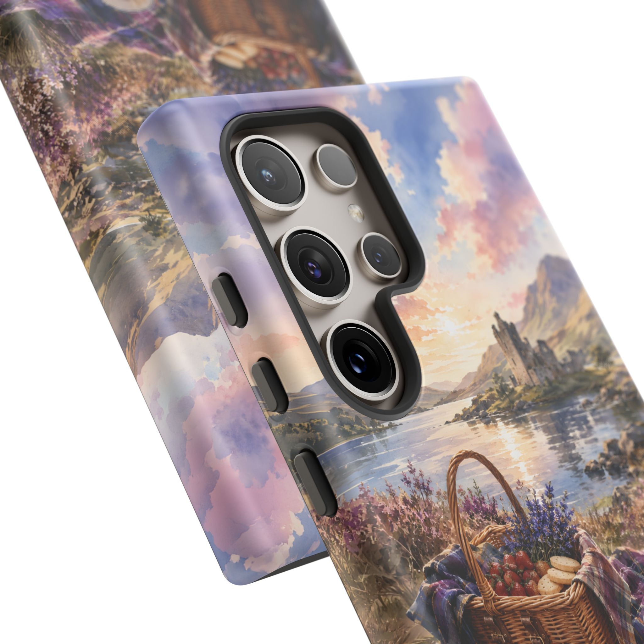 Highland Summer Picnic Phone Case – Scottish Castle & Thistle Art