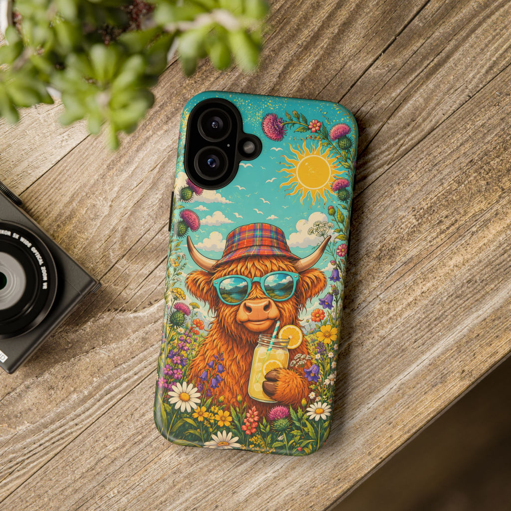 Sunny Highland Cow Phone Case – Scottish Summer Festival Edition