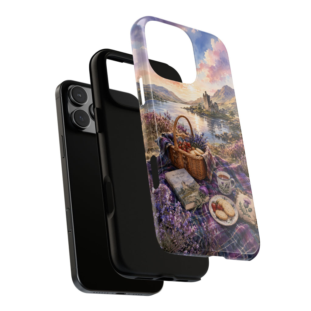 Highland Summer Picnic Phone Case – Scottish Castle & Thistle Art