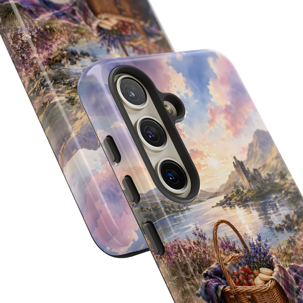 Highland Summer Picnic Phone Case – Scottish Castle & Thistle Art