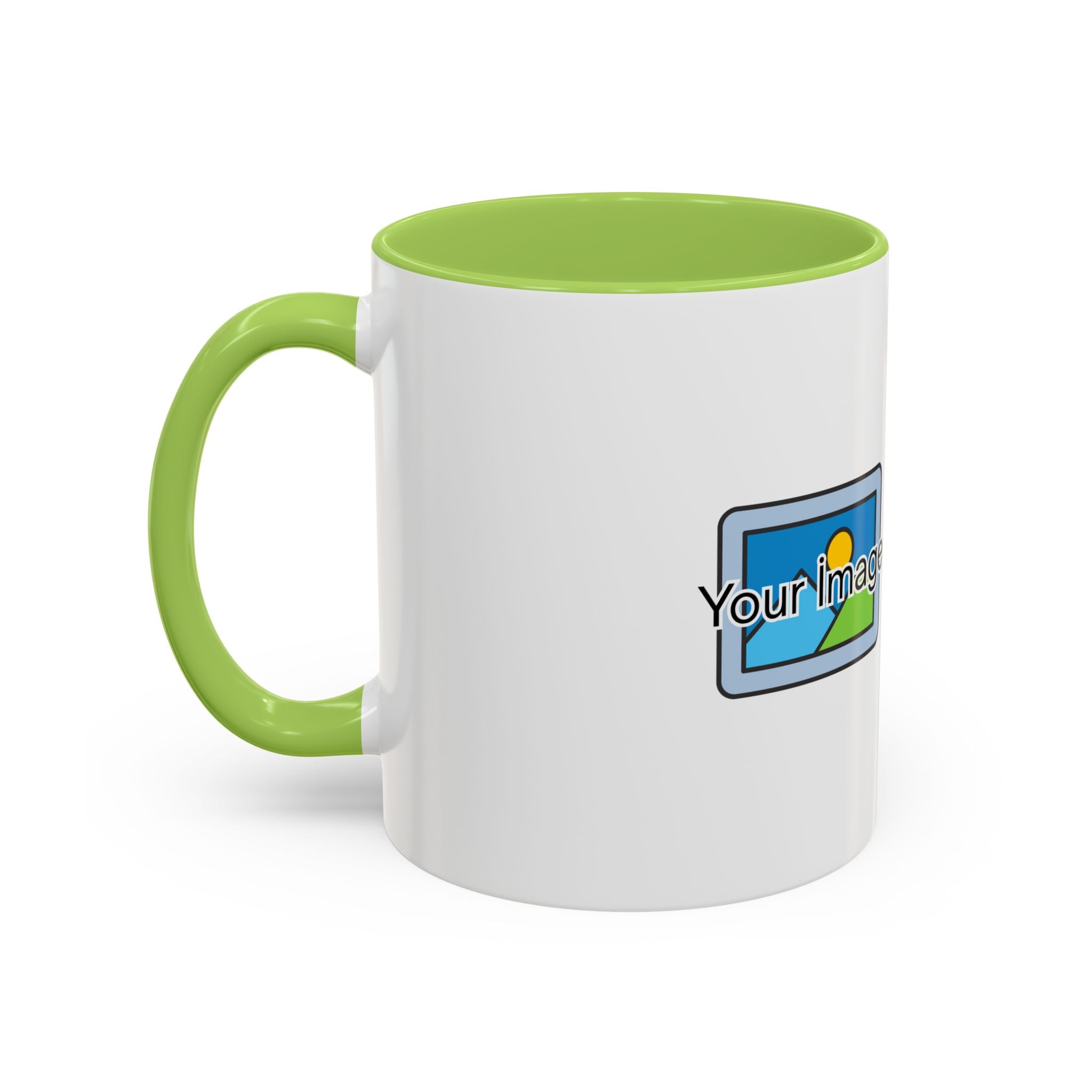 Personalized Accent Coffee Mug - Custom Text & Image, 11oz/15oz