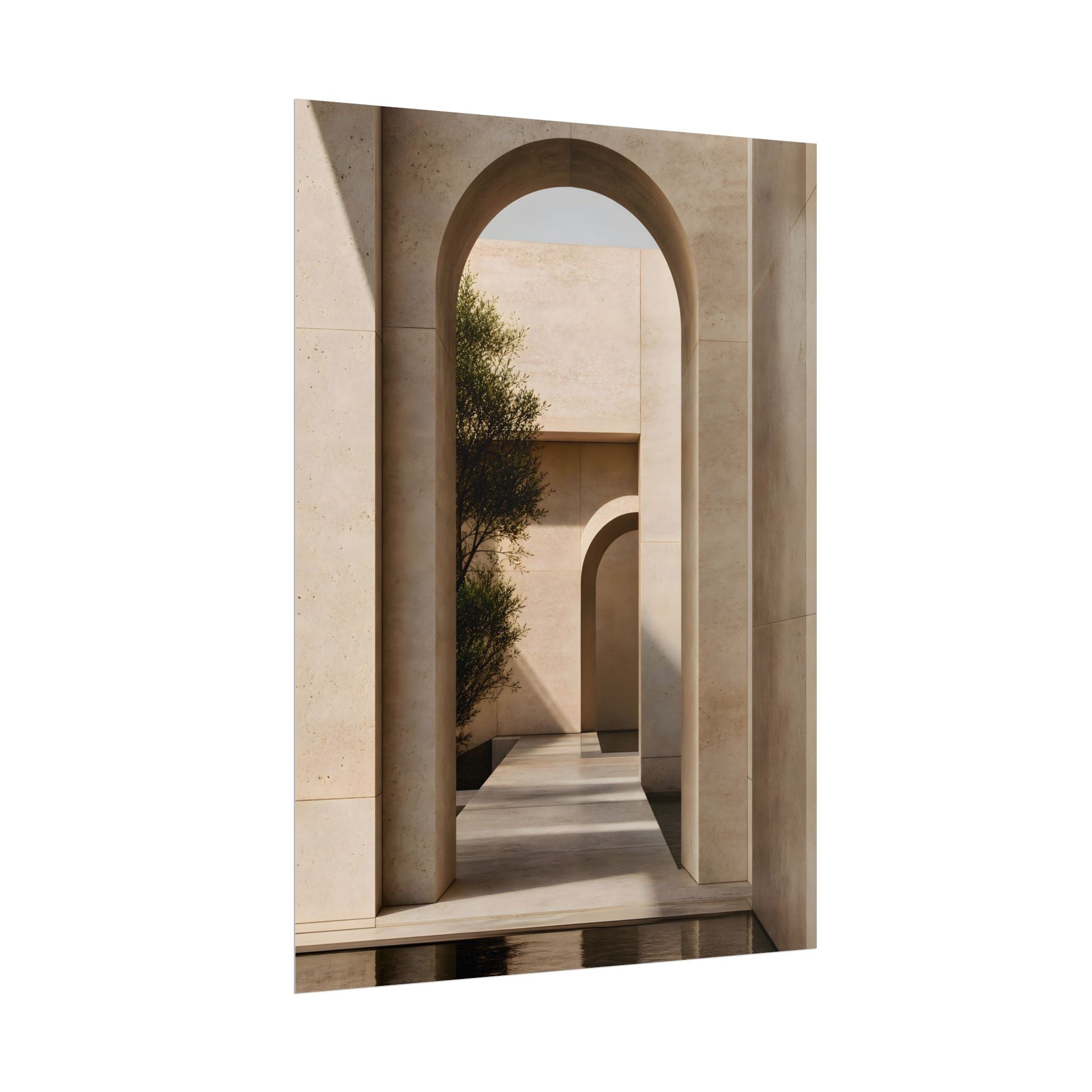Minimalist Architectural Poster — Neutral Archway Wall Art (Rolled Poster)