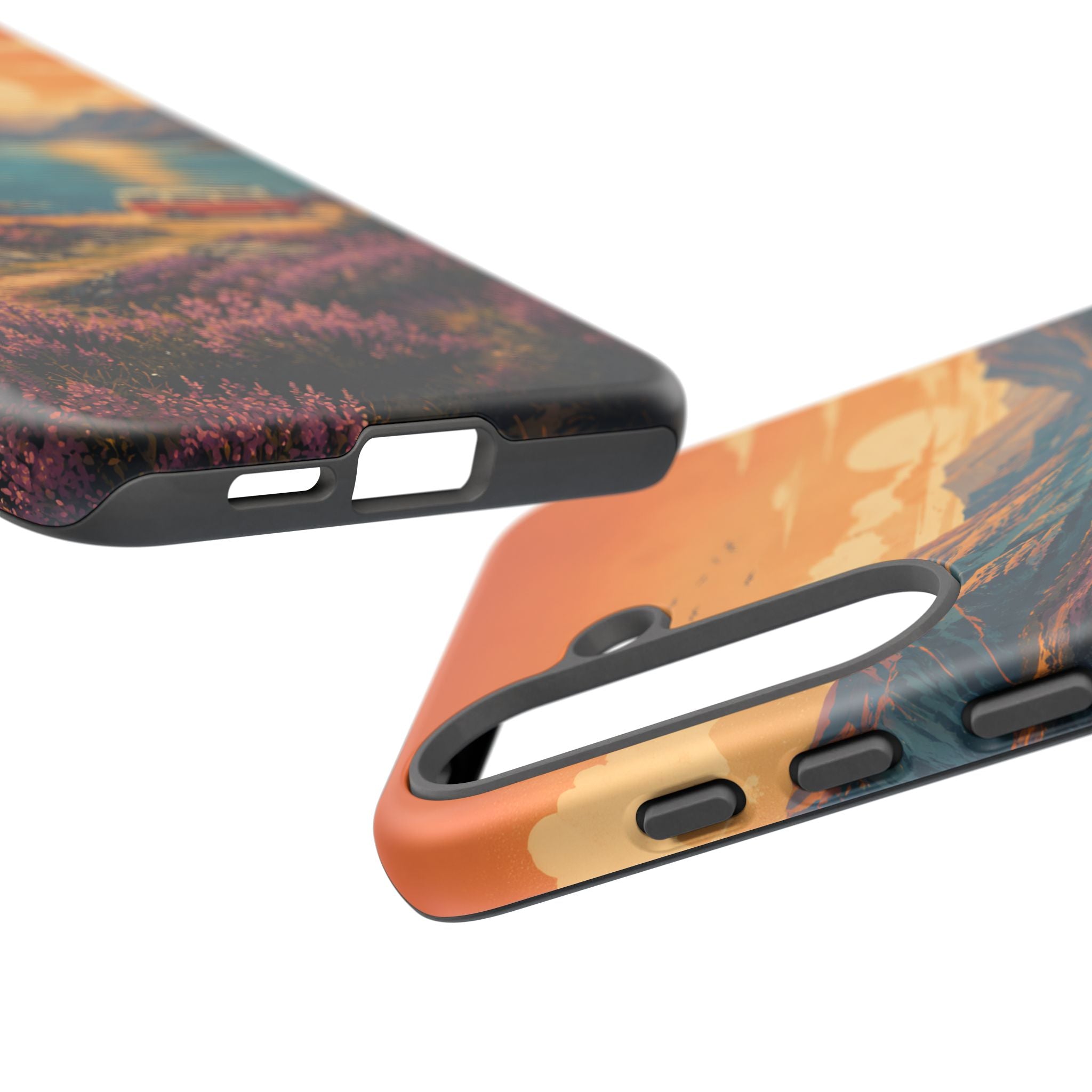 Highland Road Trip Phone Case – Scottish Loch Sunset & Heather Landscape