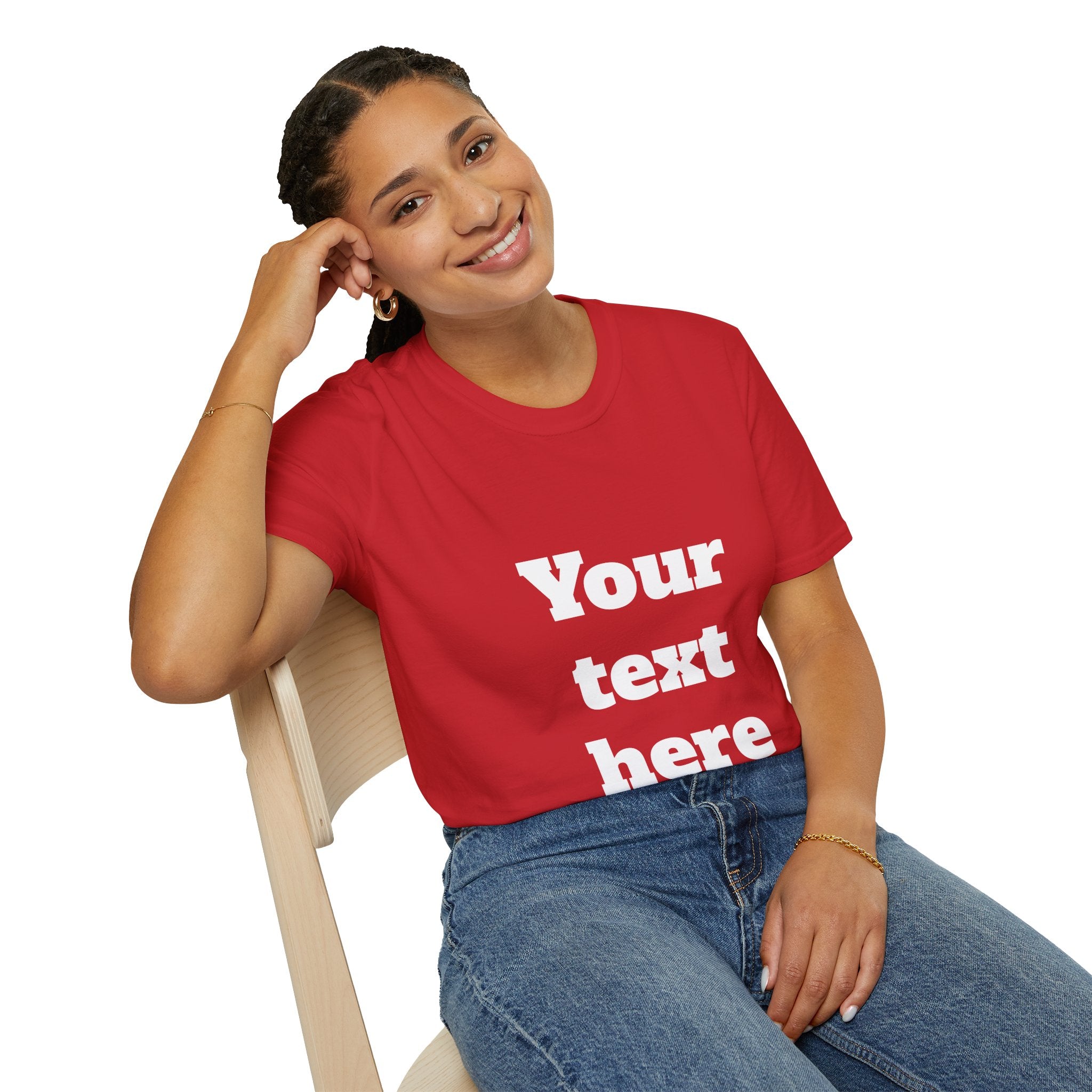 Custom Text T-Shirt — Personalized "Your Text Here" Graphic Tee