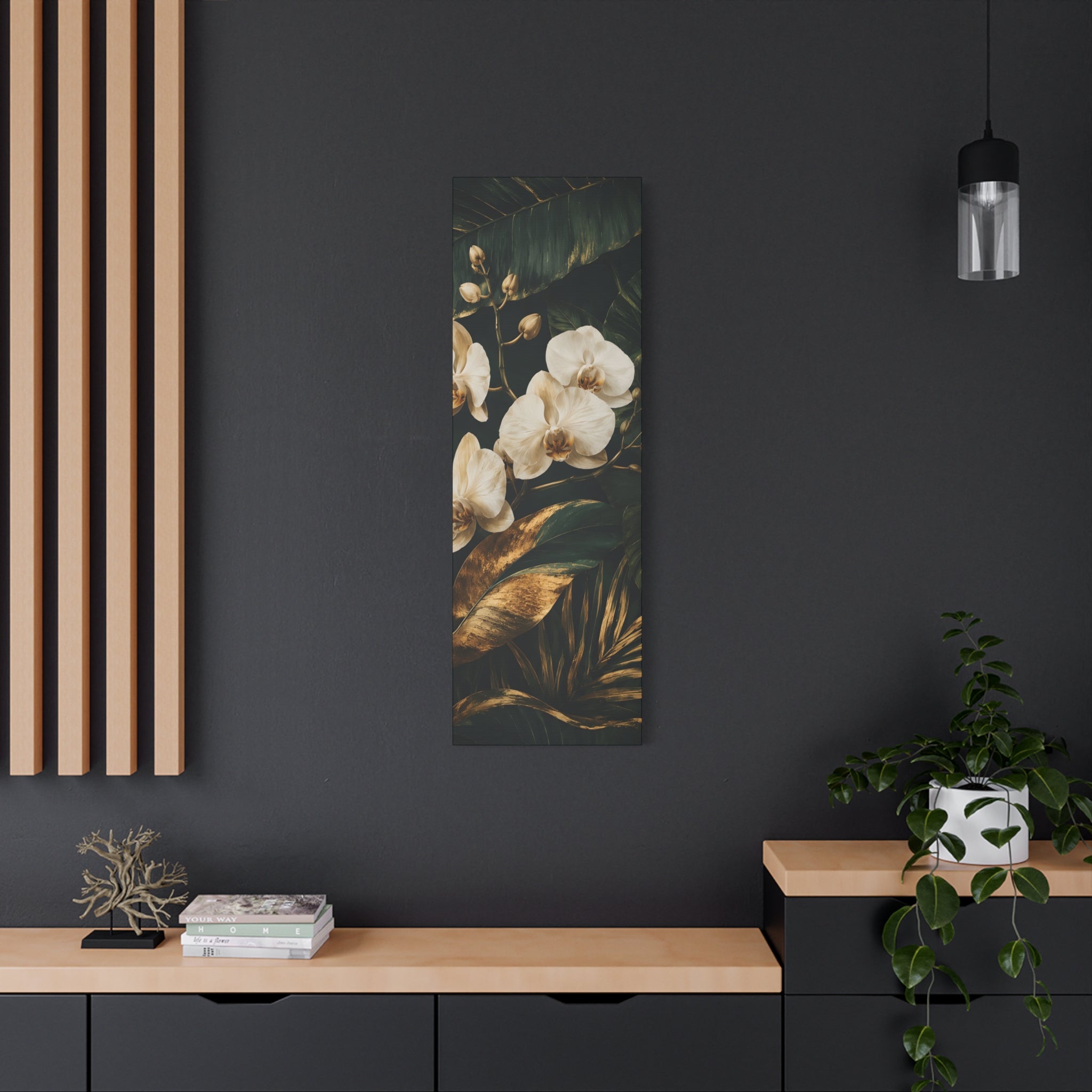Orchid Botanical Matte Canvas Print — Stretched 1.25"