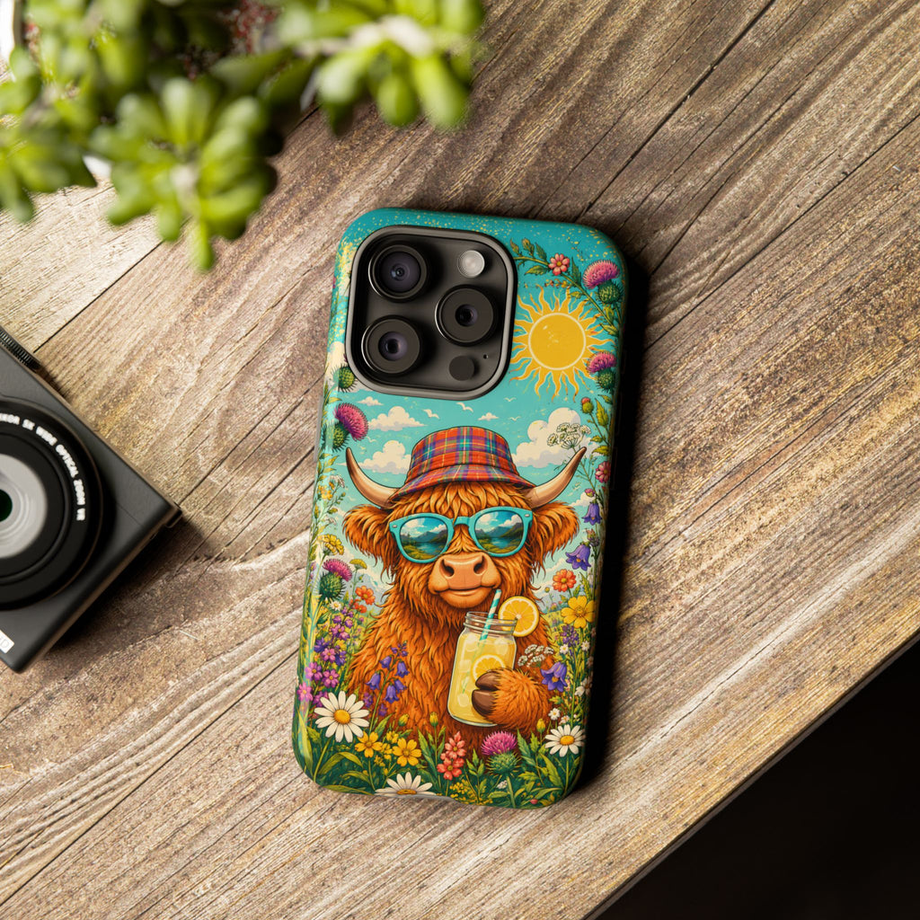 Sunny Highland Cow Phone Case – Scottish Summer Festival Edition