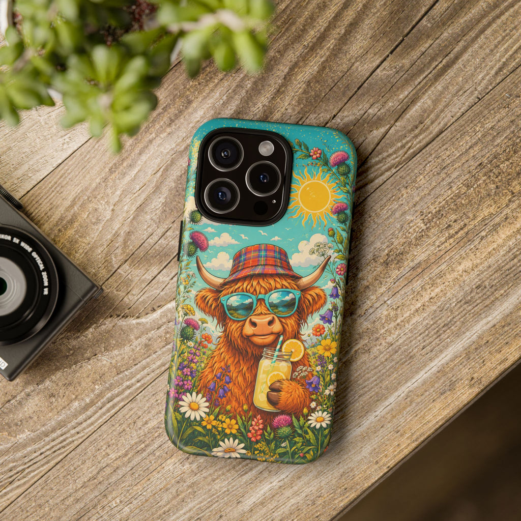 Sunny Highland Cow Phone Case – Scottish Summer Festival Edition