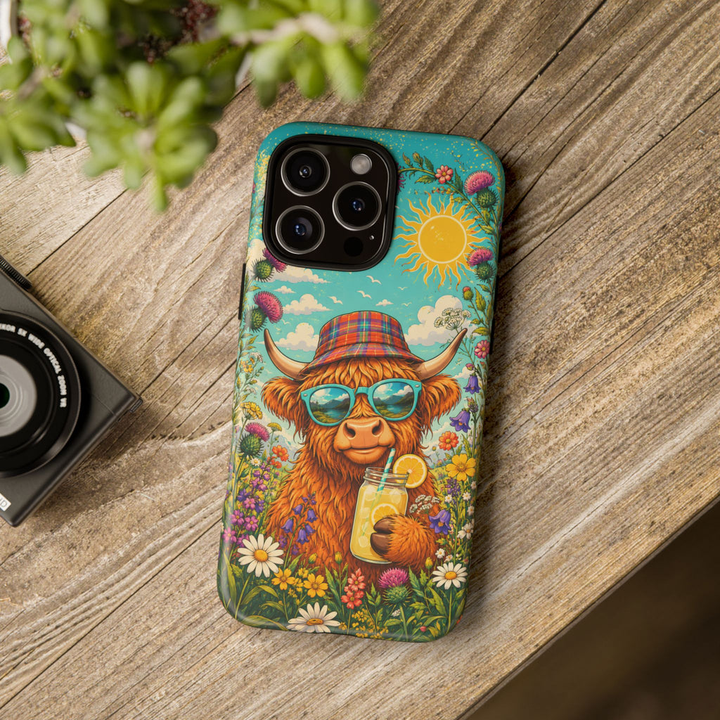 Sunny Highland Cow Phone Case – Scottish Summer Festival Edition