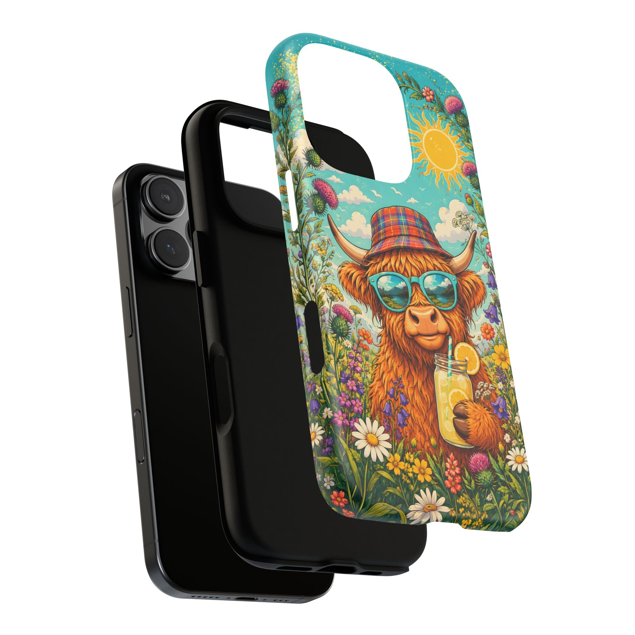 Sunny Highland Cow Phone Case – Scottish Summer Festival Edition
