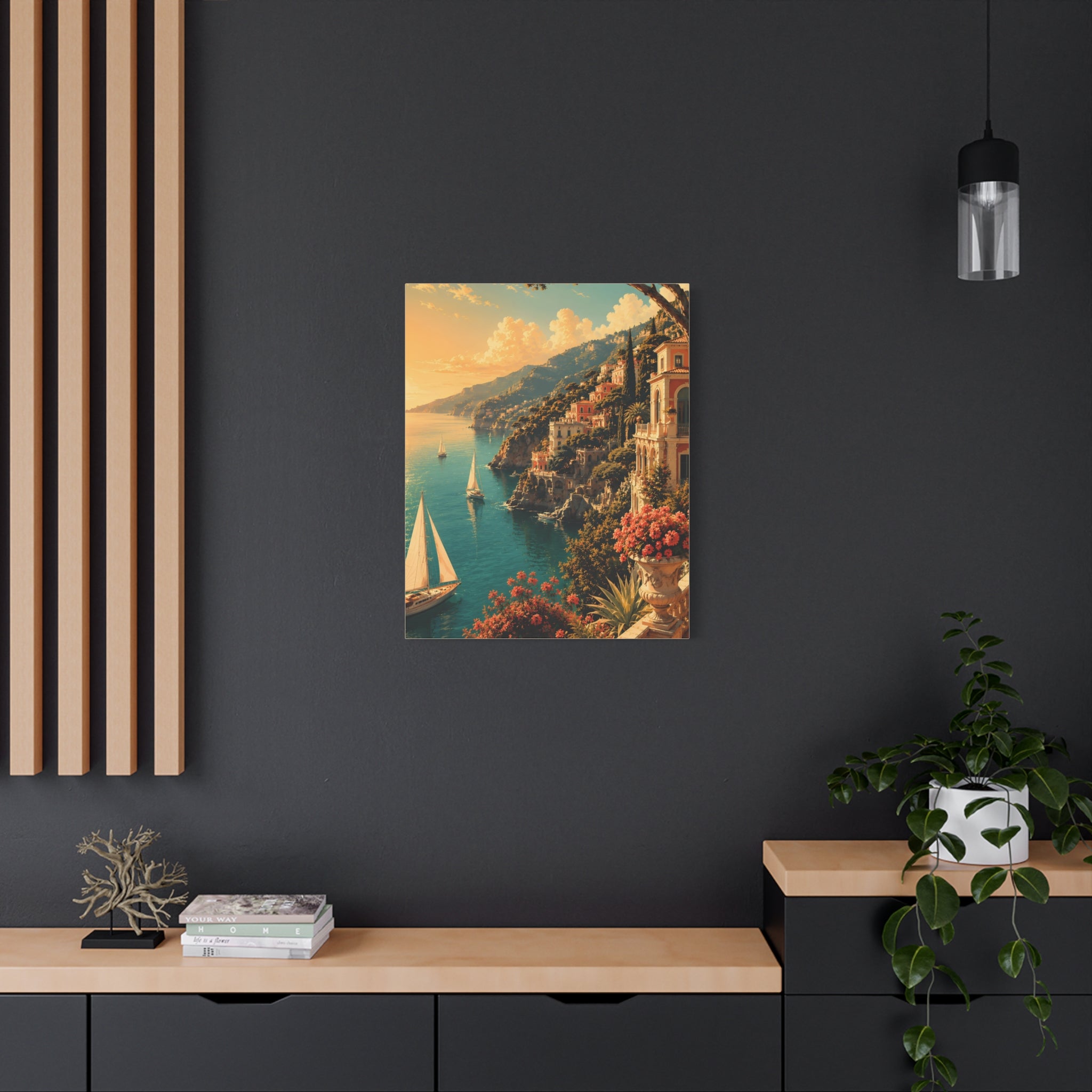 Mediterranean Coastal Sunset Matte Canvas