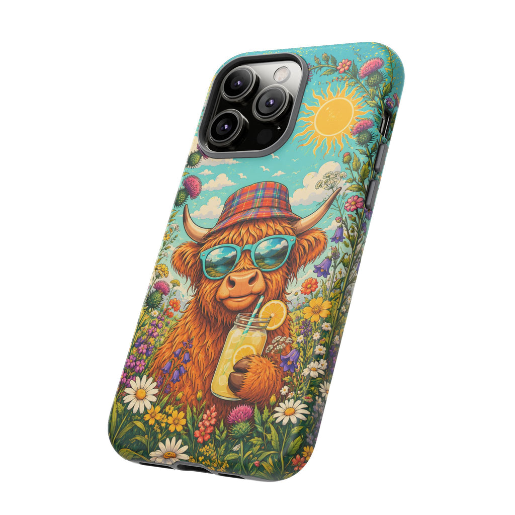 Sunny Highland Cow Phone Case – Scottish Summer Festival Edition