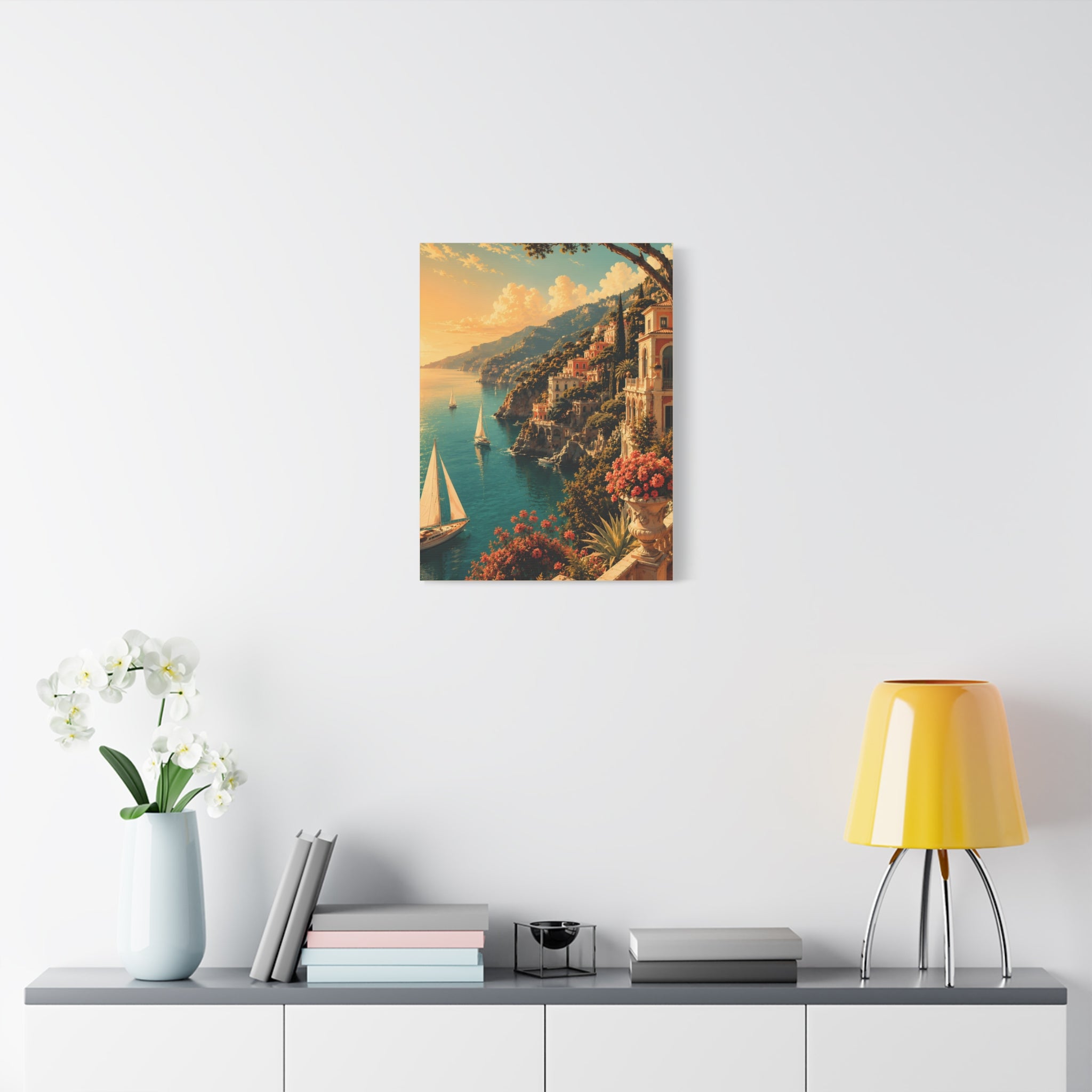 Mediterranean Coastal Sunset Matte Canvas