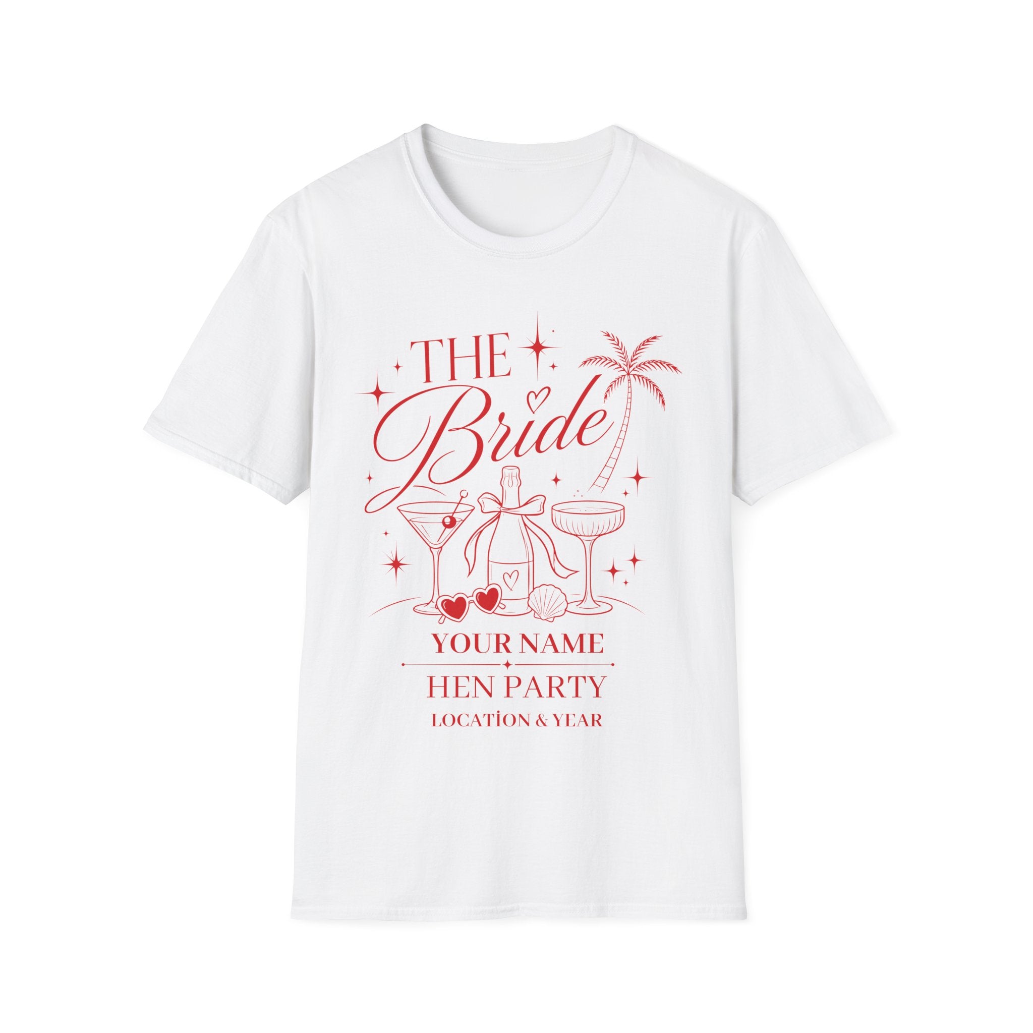 Bride Hen Party T-Shirt — 'The Bride' Bachelorette Tee (Custom Name Option)