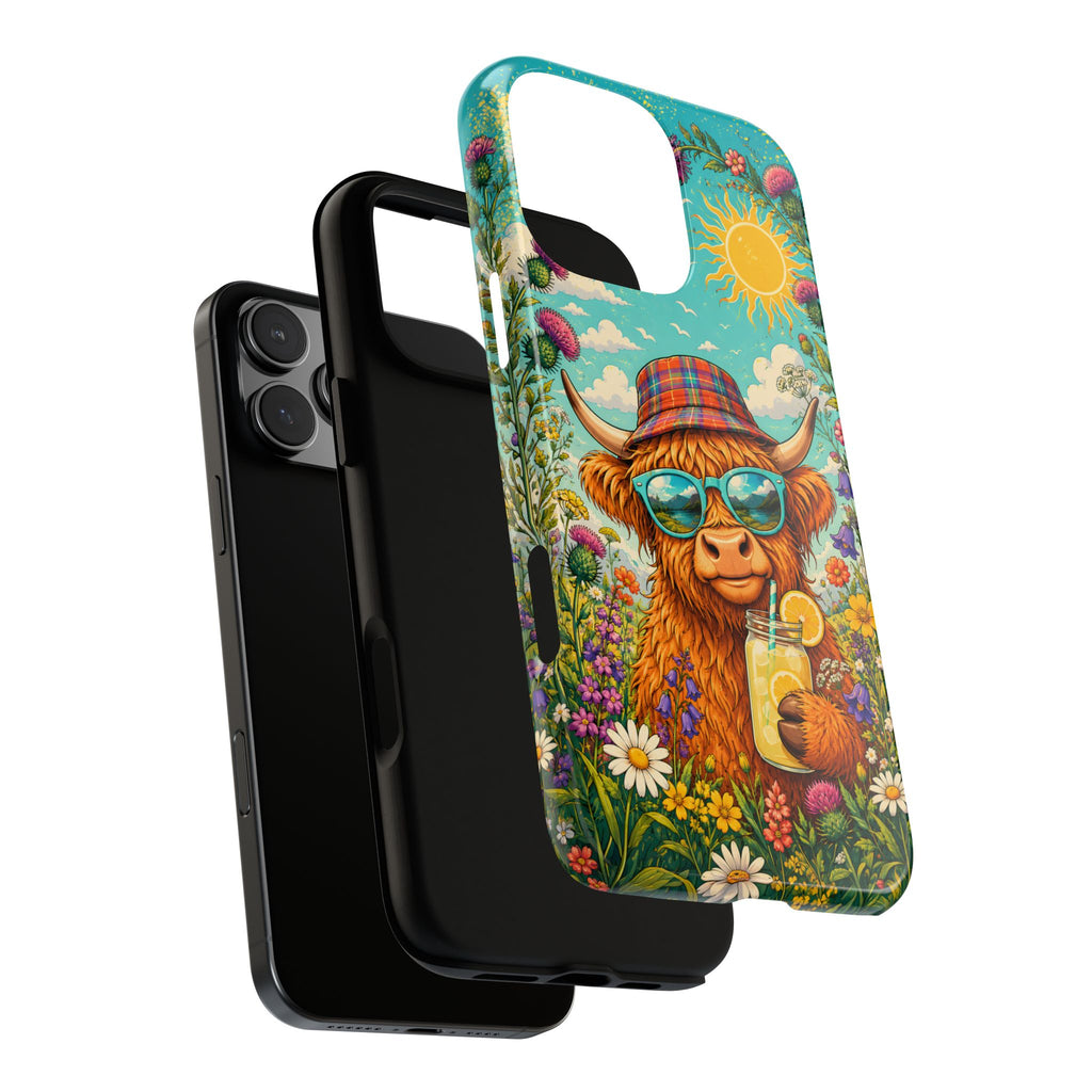 Sunny Highland Cow Phone Case – Scottish Summer Festival Edition