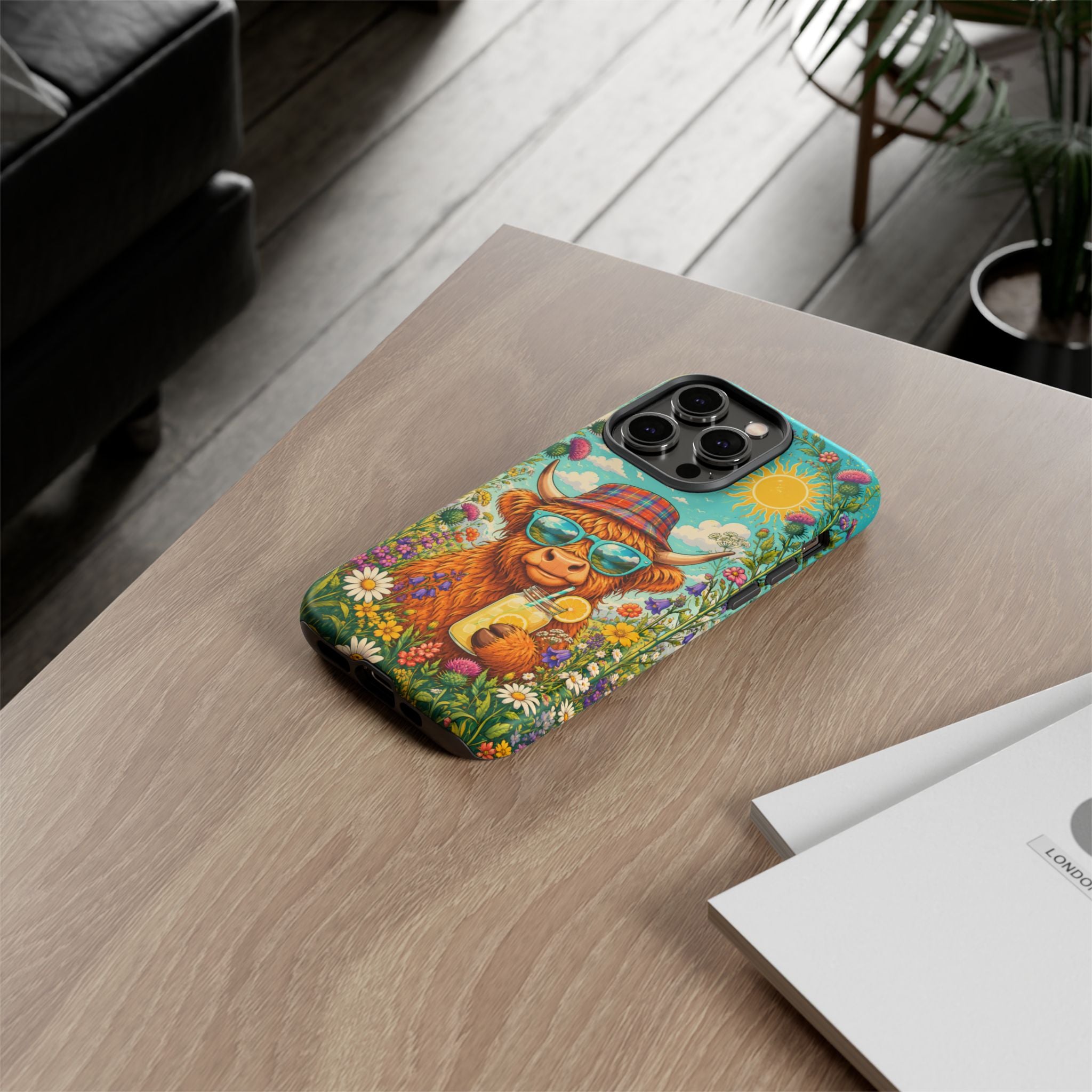 Sunny Highland Cow Phone Case – Scottish Summer Festival Edition