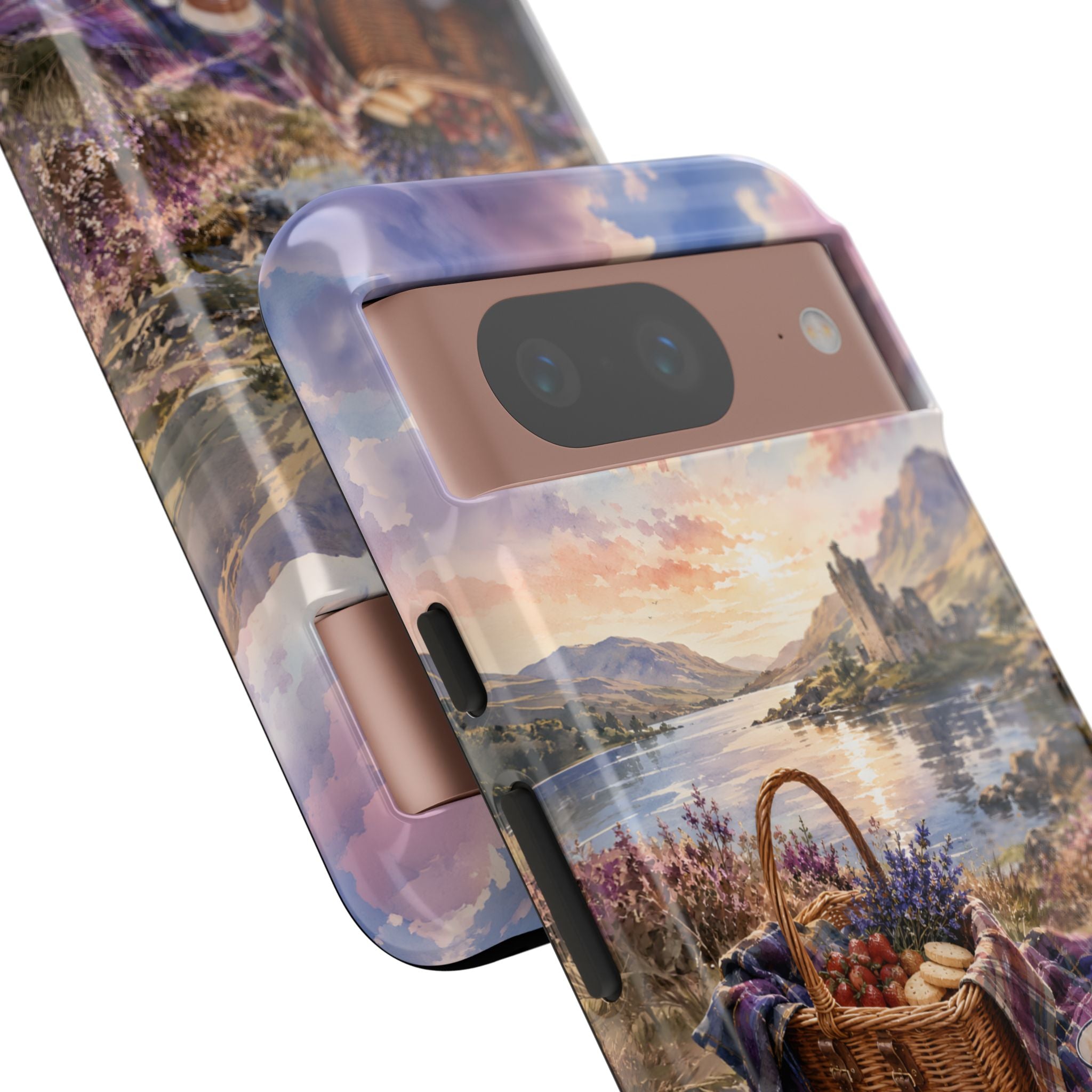 Highland Summer Picnic Phone Case – Scottish Castle & Thistle Art